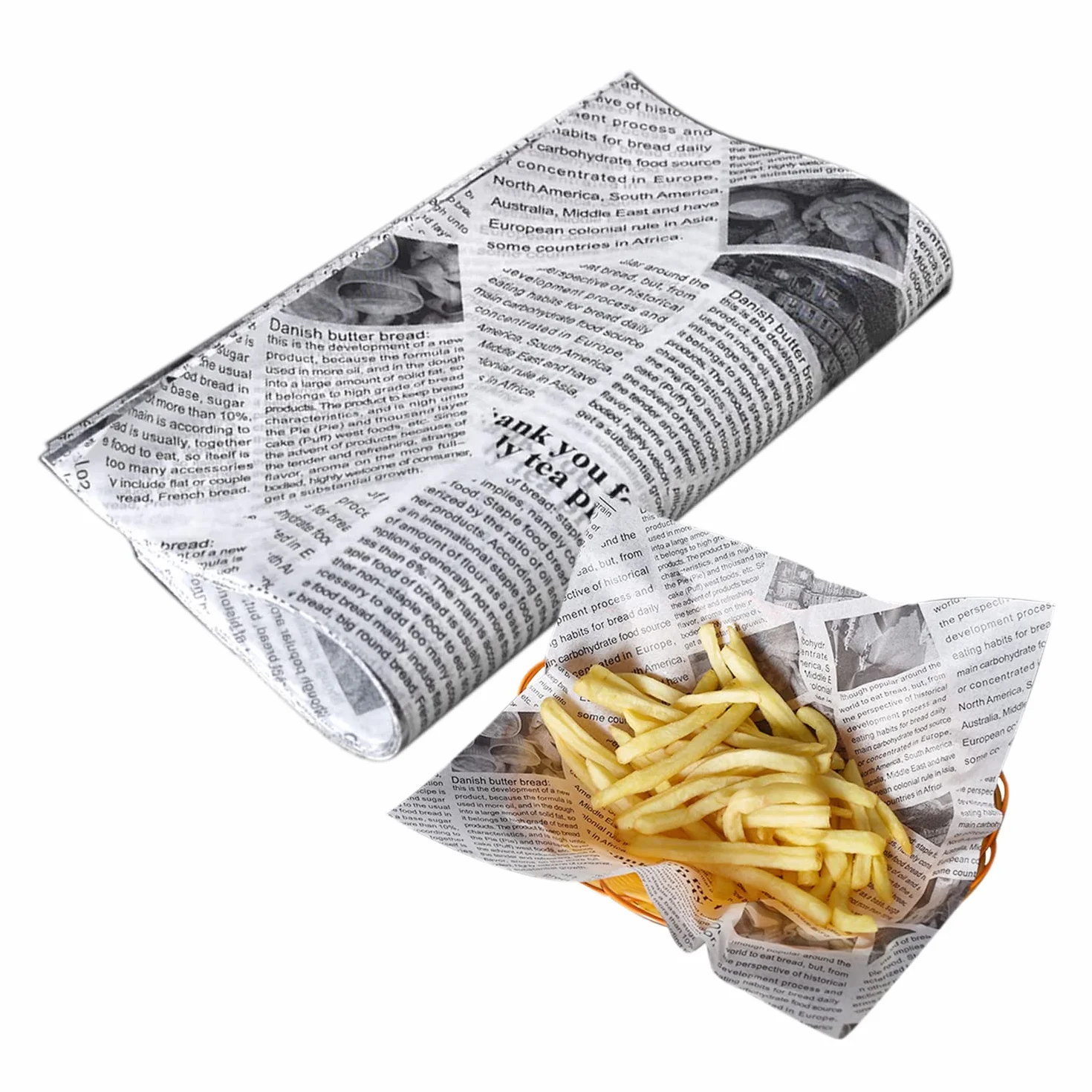 Carta di imballaggio alimentare anti-grasso – 120 fogli stampati, impermeabili, multifunzionali, stile retrò per panino, pollo fritto e fritto (22 x 22 cm)