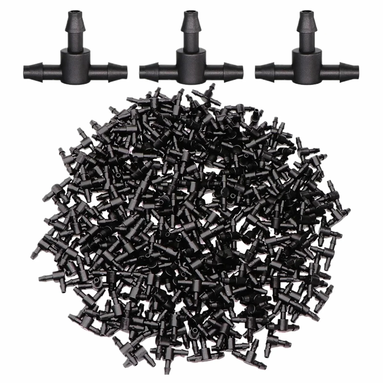 10-1000 pezzi Connettore for irrigazione a goccia da giardino for tubi da 1/4'' Accessori for tubi flessibili Giunti a T con spina a croce Adattatori for spine inglesi(A,1000PCS)