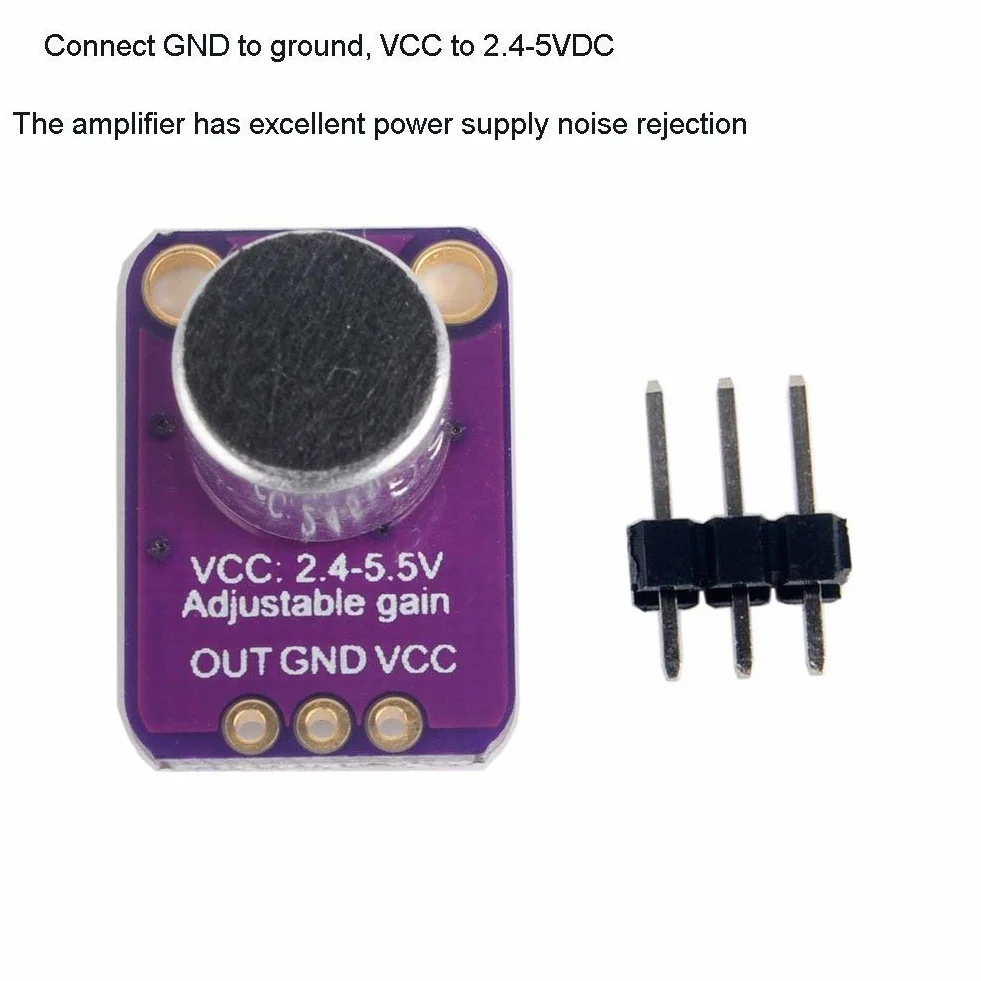 DollaTek 3Pcs Amplificatore per Microfono Electret MAX4466 Modulo Guadagno Regolabile Blu Breakout Board per Arduino