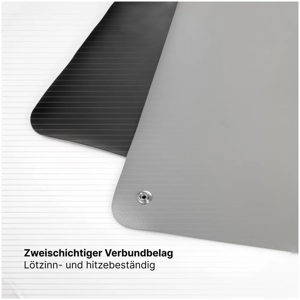 WETEC Rivestimento per tavolo, ESD, 1.000 x 10.000 mm, grigio platino, rotolo (tappetino protettivo ESD, tappetino da lavoro, antistatico, 1402.662 1402.662.L 1402.662.L 1402.662.R)