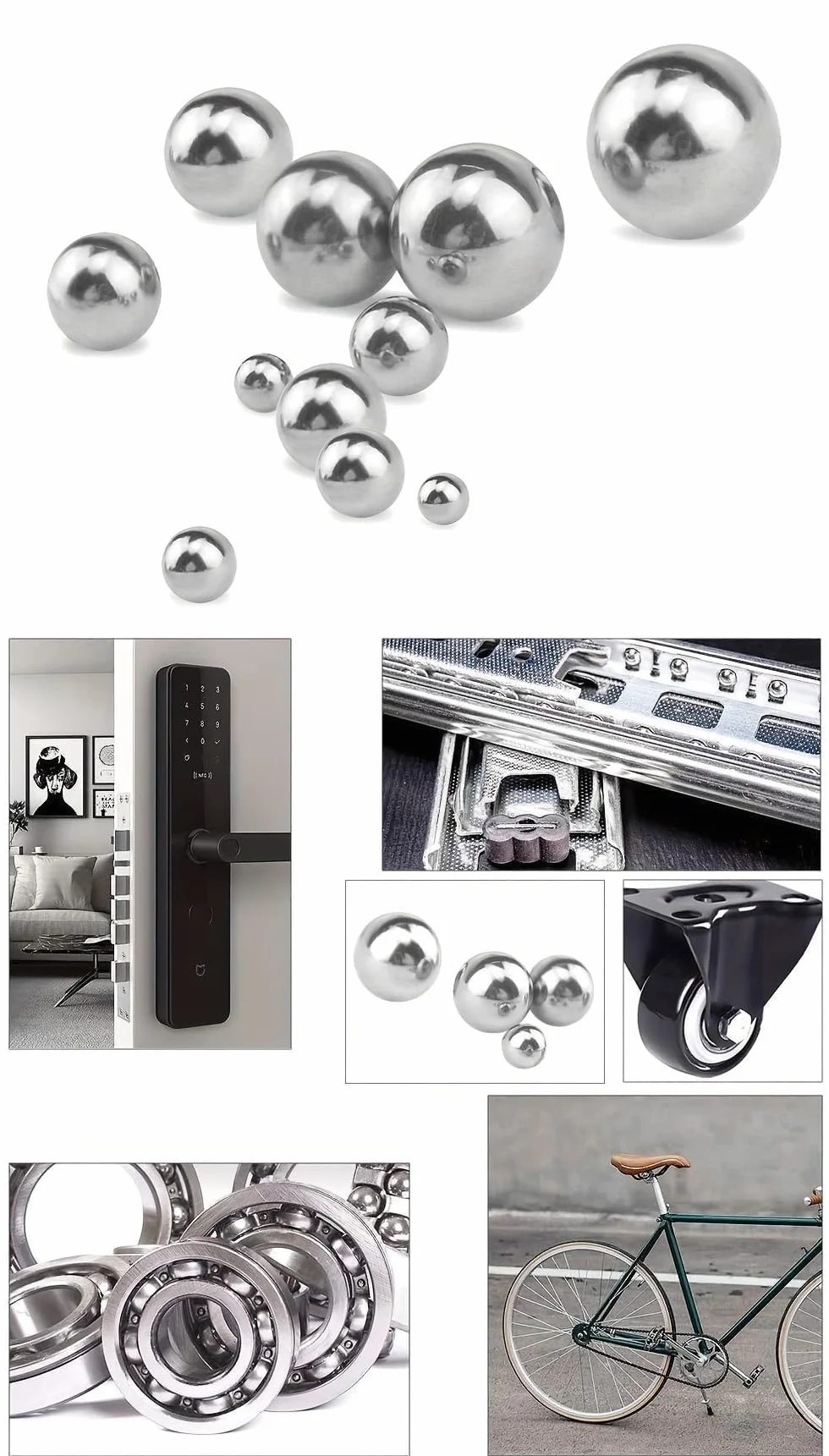 Cuscinetti a Sfera in Acciaio Inox 620 Pezzi 1-8 mm Sfere di Precisione