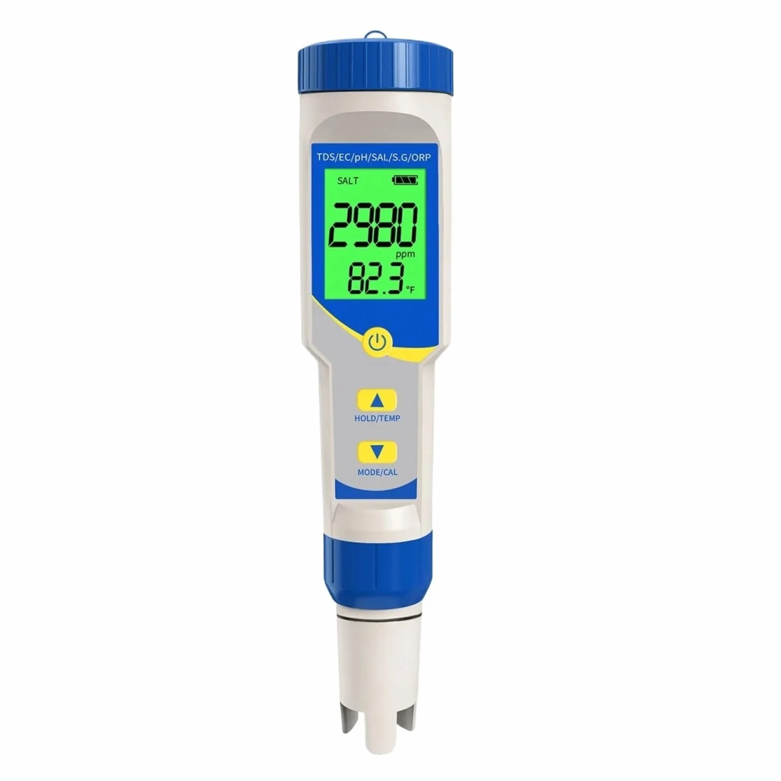 Misuratore PH, Misuratore di pH e ORP digitale 7 in 1, tester di qualità acqua ad alta precisione, kit di test for piscine di acqua salata for acquario, piscina, stagno, spa
