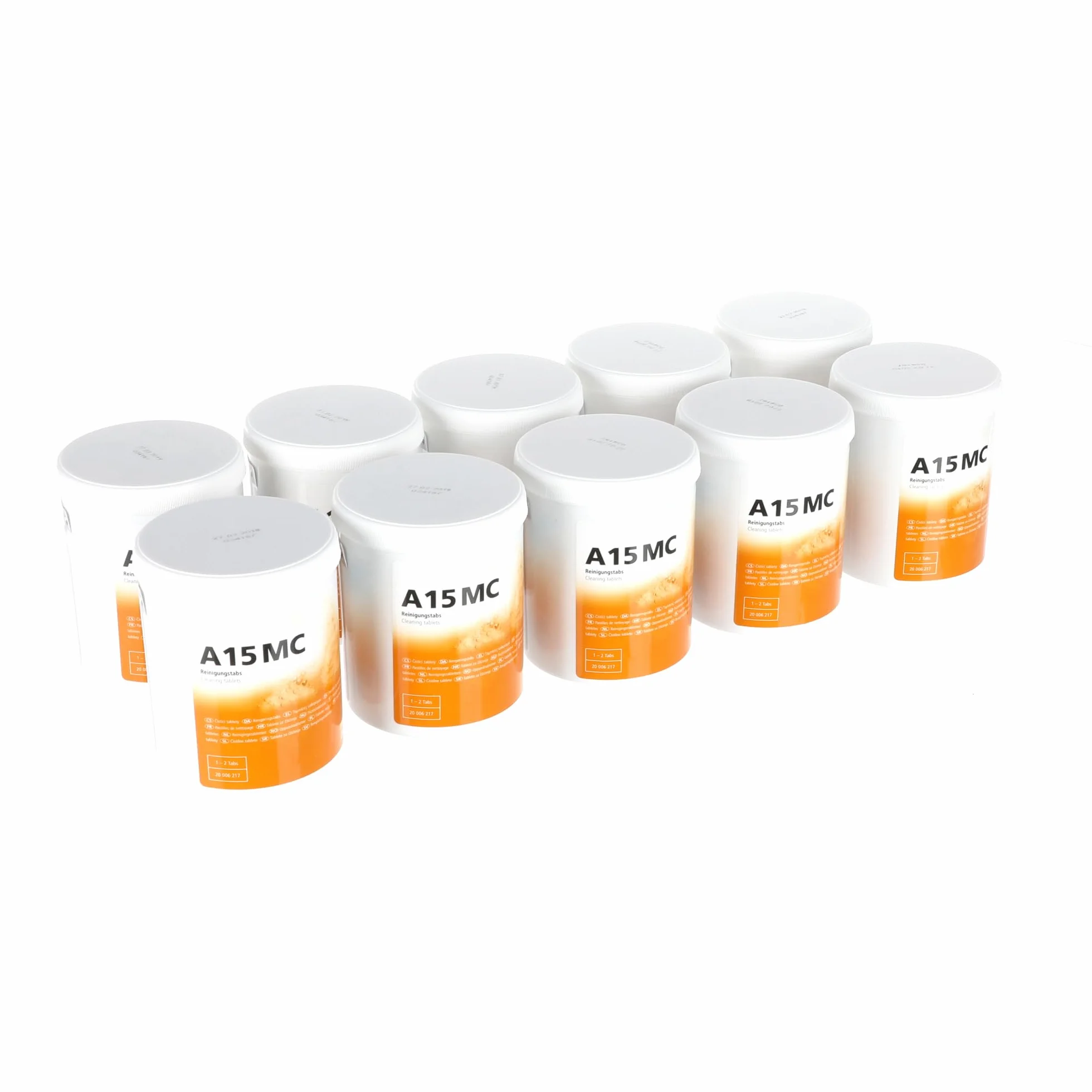 Winterhalter A15 MC Compresse detergenti per lavastoviglie 20006217 –Set convenienza: 10 lattine da 25 compresse detergenti per la ristorazione professionale, rimuove calcare, depositi e odori –A15 MC
