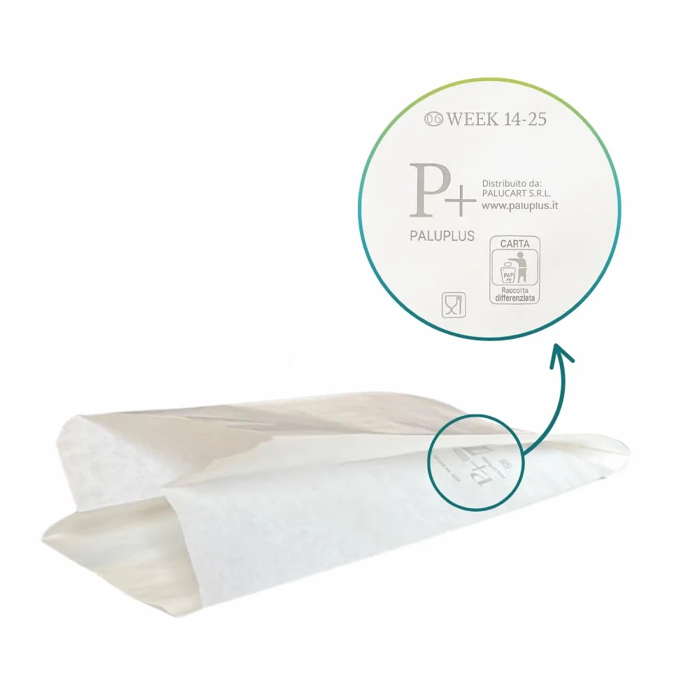 Virsus 1000 Sacchetti di Carta per Alimenti Sacchetti Bianchi Carta Kraft misura 14x30 cm per Caramelle Buste di Carta per Alimenti