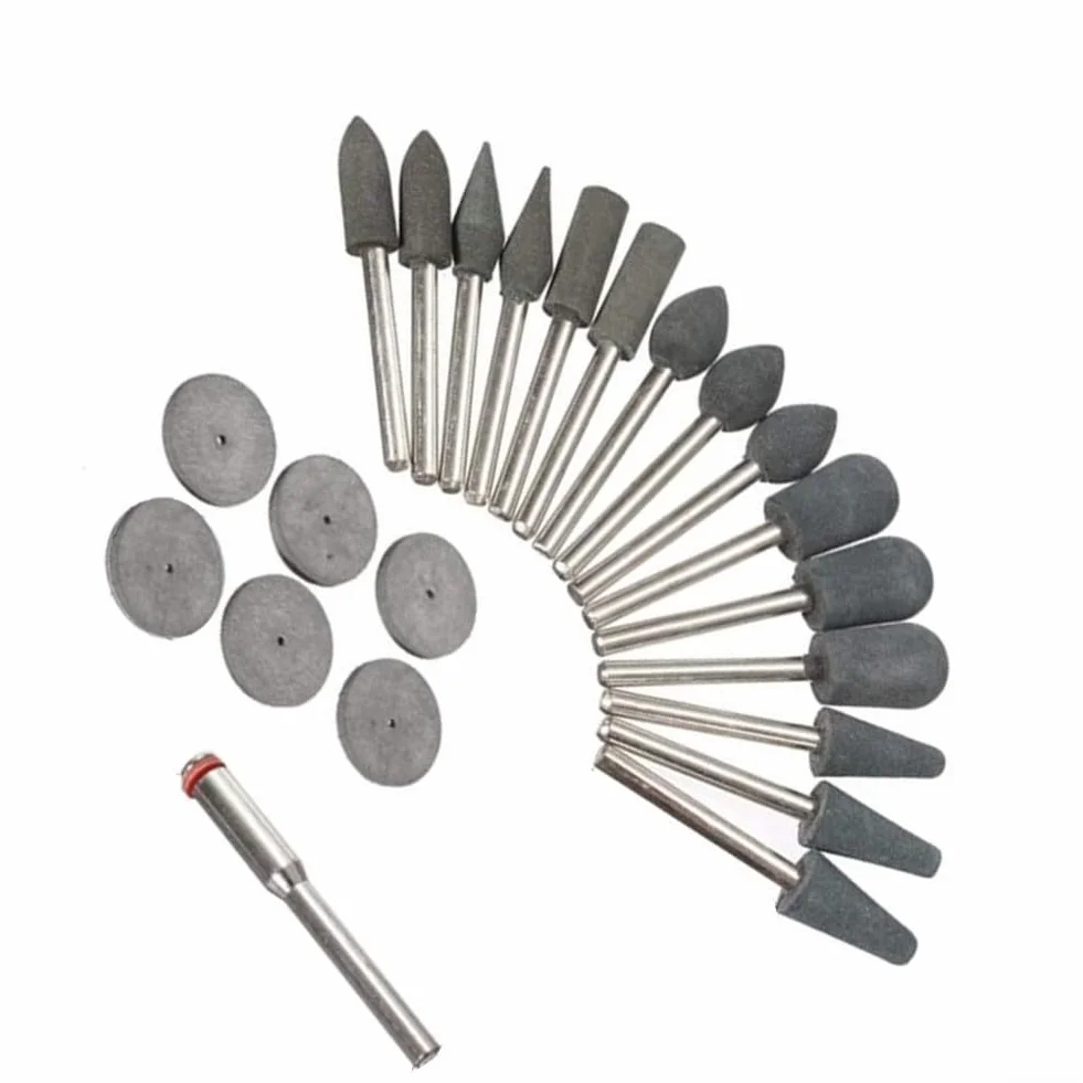 Set di 22 dischi in gomma per smerigliatura e utensili rotanti, accessori per lucidatura e sbavatura multi materiale per pietra, metallo, vetro, adatto per elettrici