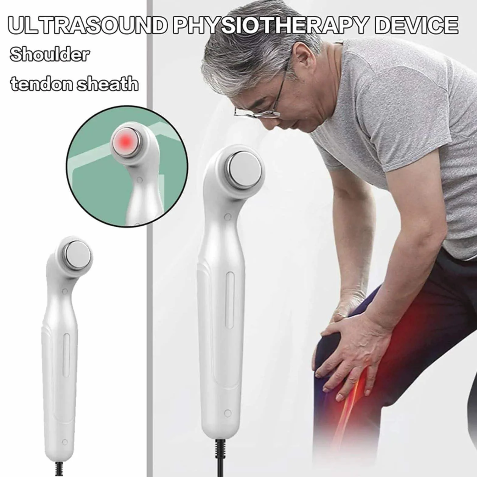 Dispositivo portatile per terapia ad ultrasuoni, 1-3 MHz, macchina professionale ad ultrasuoni per terapia fisica, con timer da 15 minuti, 3 livelli di intensità, area di trattamento di 4 cm²