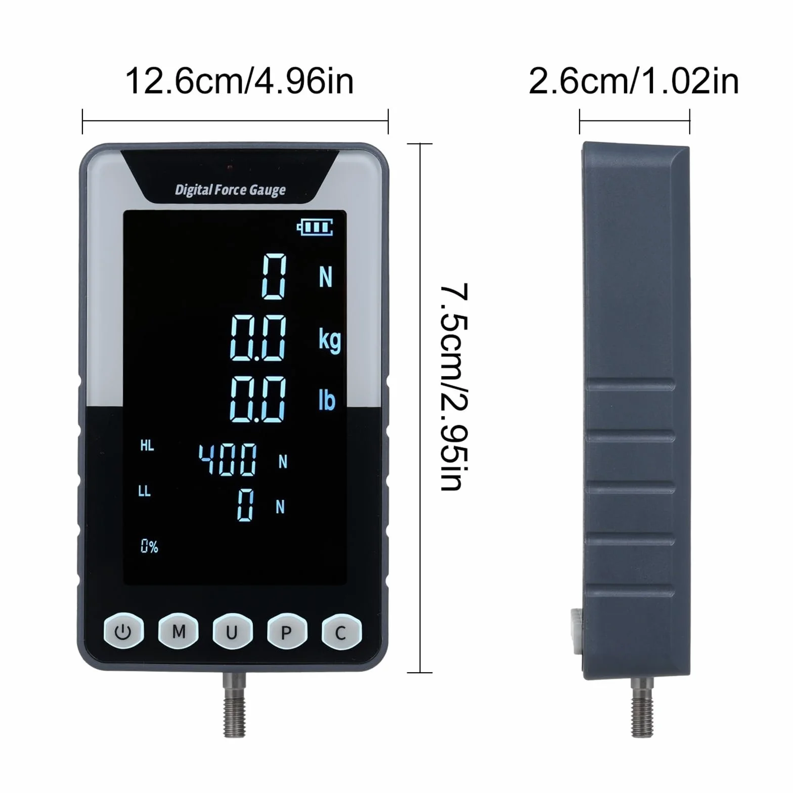 Misuratore Di Forza Digitale 1000N.m Misuratore Di Spinta E Trazione Dinamometro Portatile Con 3 Unità N/LB/Kg LCD Retroilluminato Automatico Spegnimento Automatico(1000N.m)