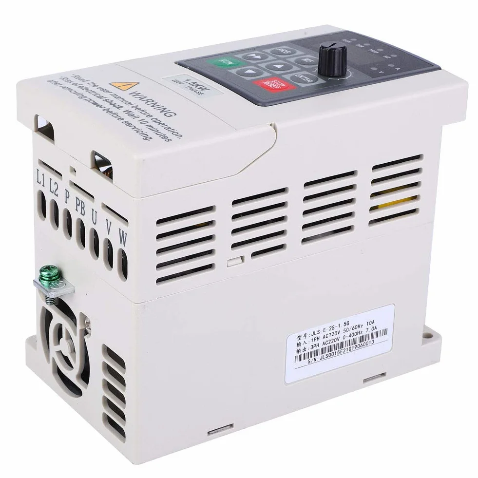 Convertitore di frequenza variabile da monofase a trifase (220 V, 1,5 kW), per flusso di controllo della pompa, alimentazione idrica a pressione costante, macchina per incisione, macchine da stampa, v