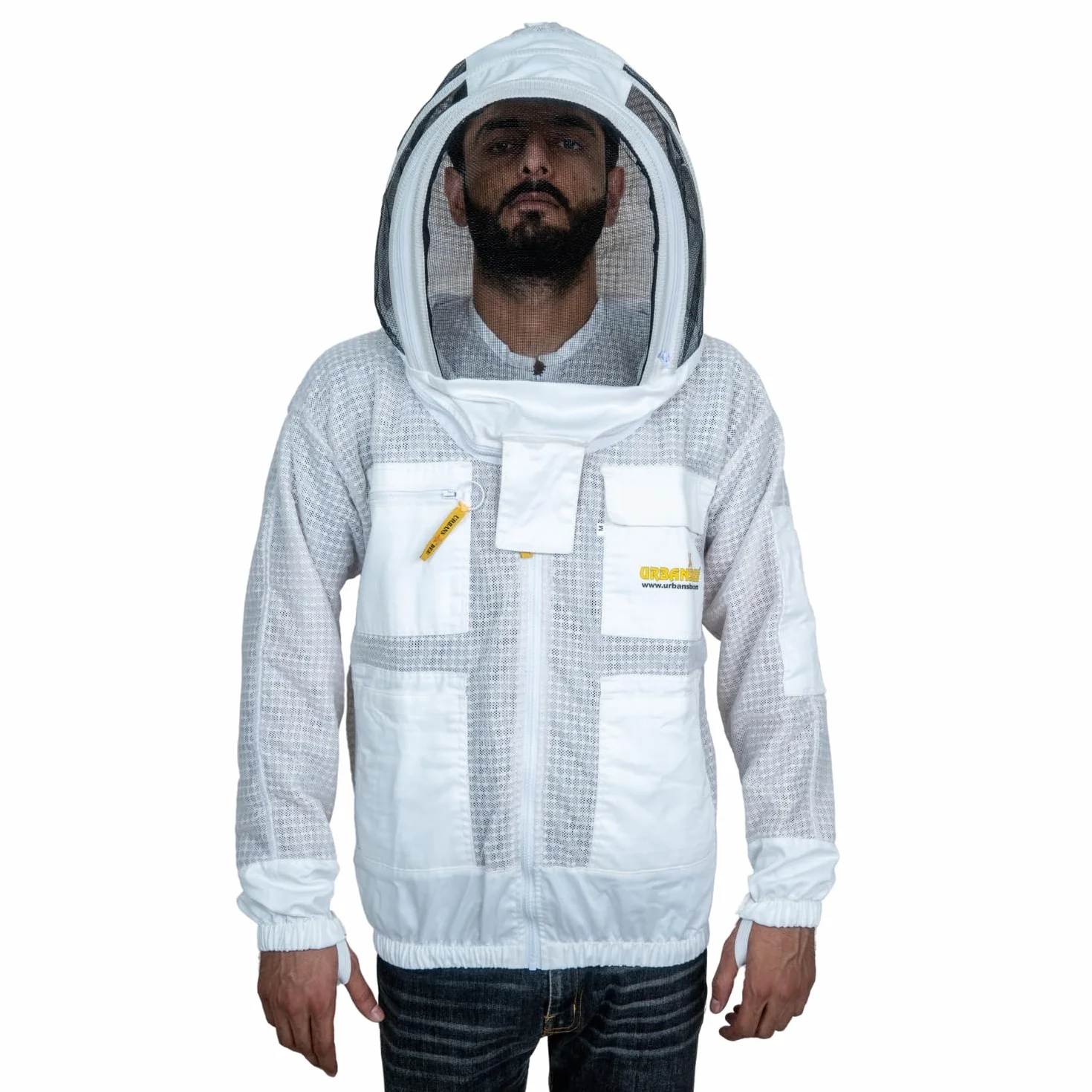 Giacca Apicoltura 3 strati professionale ventilata con Cappello Fantasia Maschera, Tuta Protettiva Anti-Ape Apicoltori-Camiciotto Beekeeping Giardinieri/Lavoratori Esterni-Taglie Disponibili