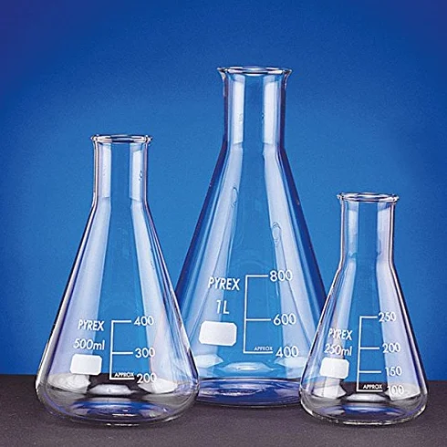 Beuta 2000 ml in vetro borosilicato, non tappato collo stretto