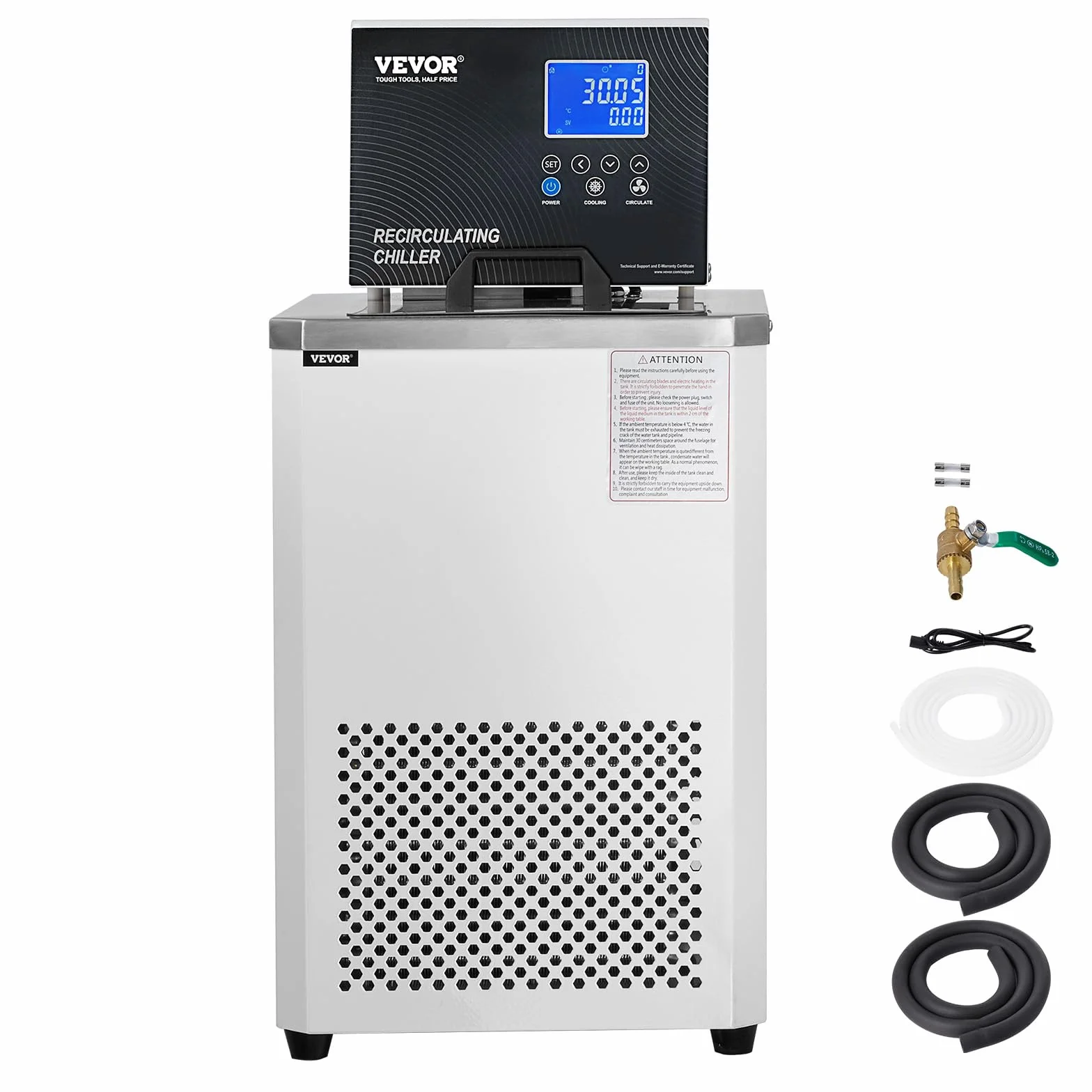 VEVOR Pompa di Raffreddamento/Circolazione da Laboratorio 6 L Raffreddatore di Fluido di Raffreddamento -5 ℃-100 °C Pompa di Circolazione Schermo LCD Bagnomaria Raffreddamento ad Acqua Circolante