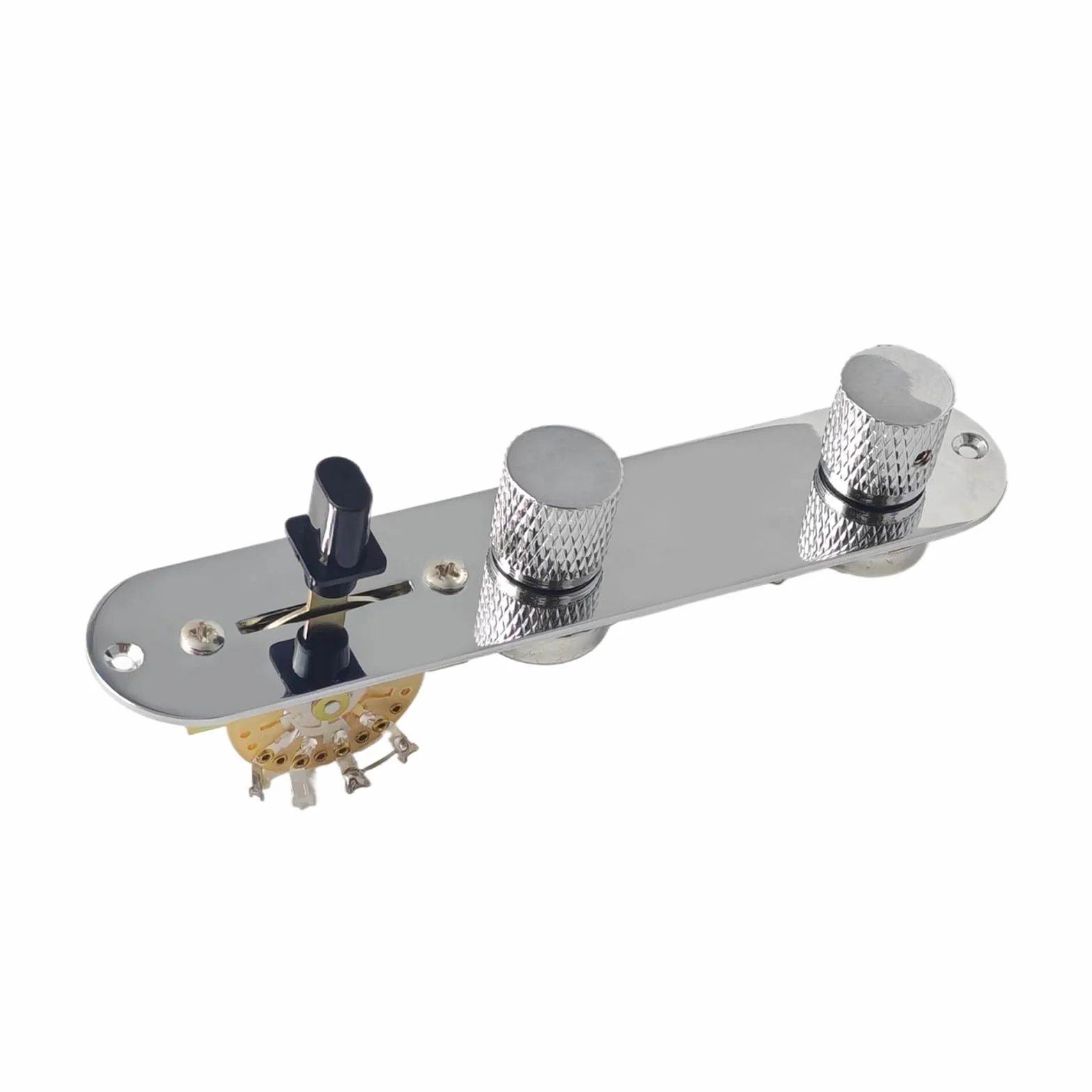 Piastra di controllo for chitarra caricata, interruttore a lama a 3 vie precablato Potenziometri con albero in rame Sistema di controlli di tono | Potentiometers(Glossy black)