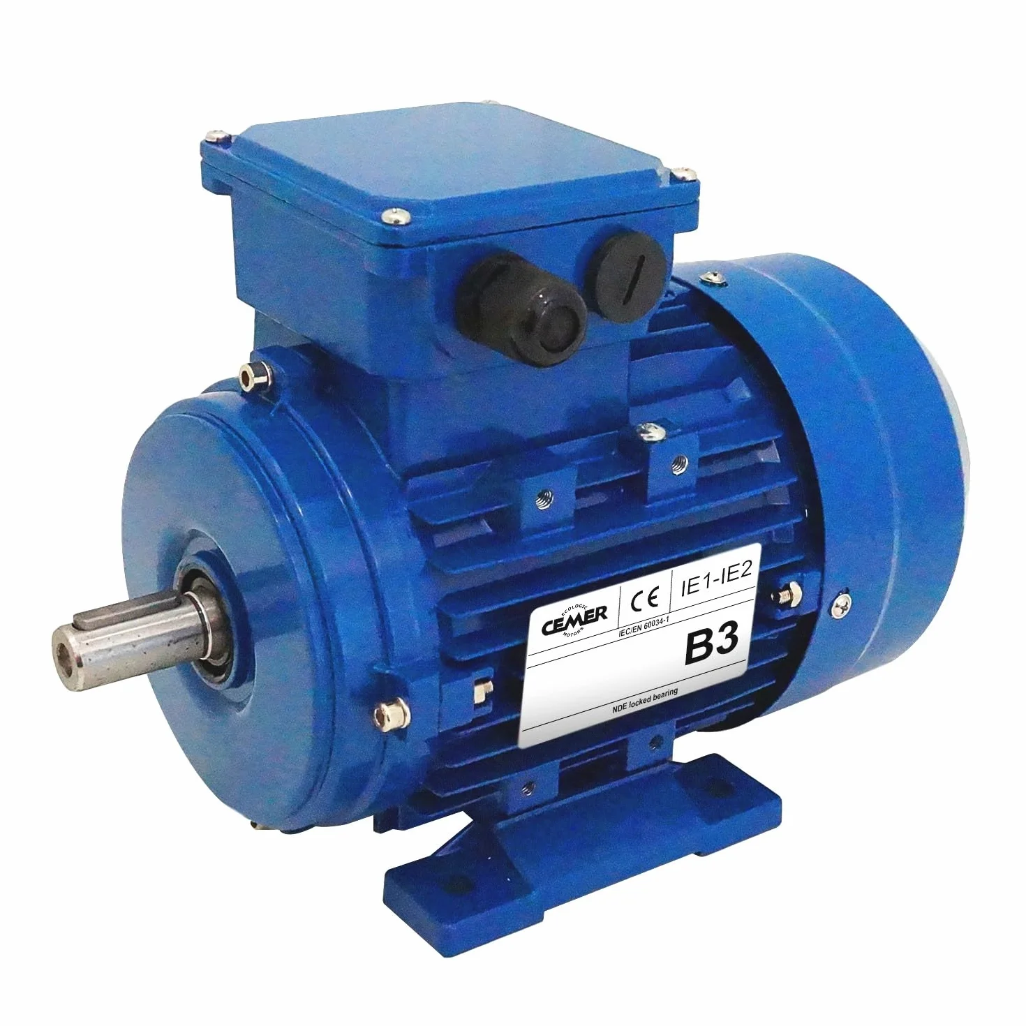 Motore elettrico trifase 230/400 V 1 Cv Cemer Ms 0,75 Kw 3000 Rpm Asincrono Flangia B3 Protezione Ip 55