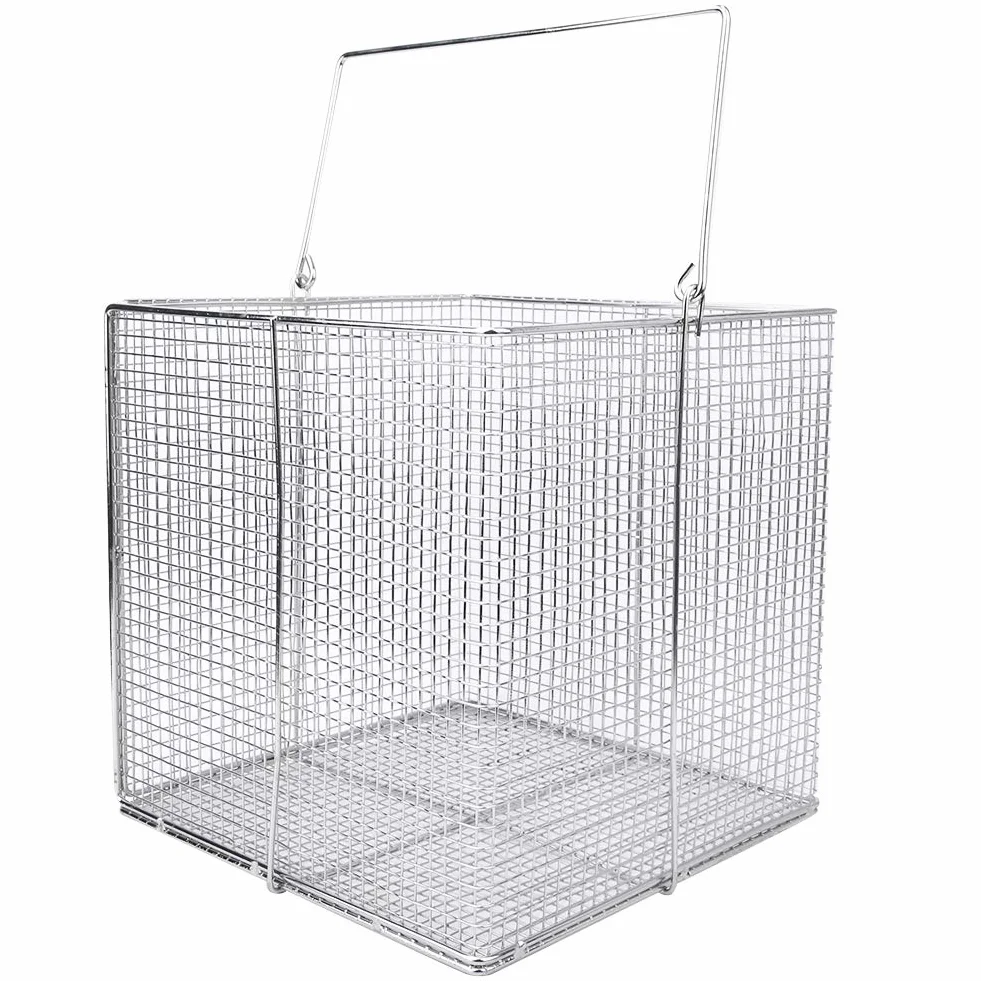 Cestello per Sterilizzazione Strumenti, Vassoio per Sterilizzazione da Laboratorio in Acciaio Inossidabile con Maniglia per Autoclavi e Strumenti Chirurgici (200 * 200 mm quadrati)