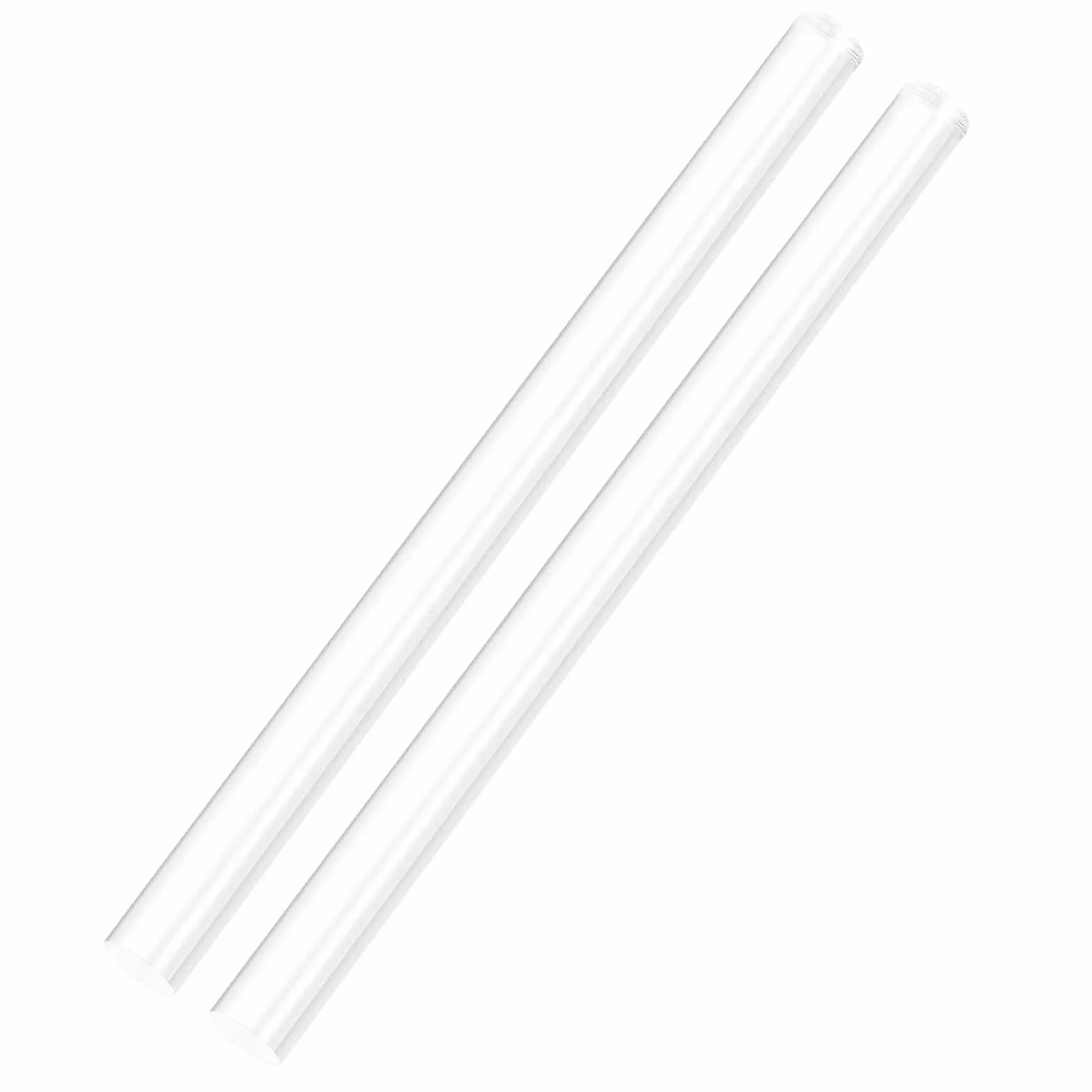 Barra solida in acrilico trasparente diametro 10 mm lunghezza 497 mm 2 pezzi