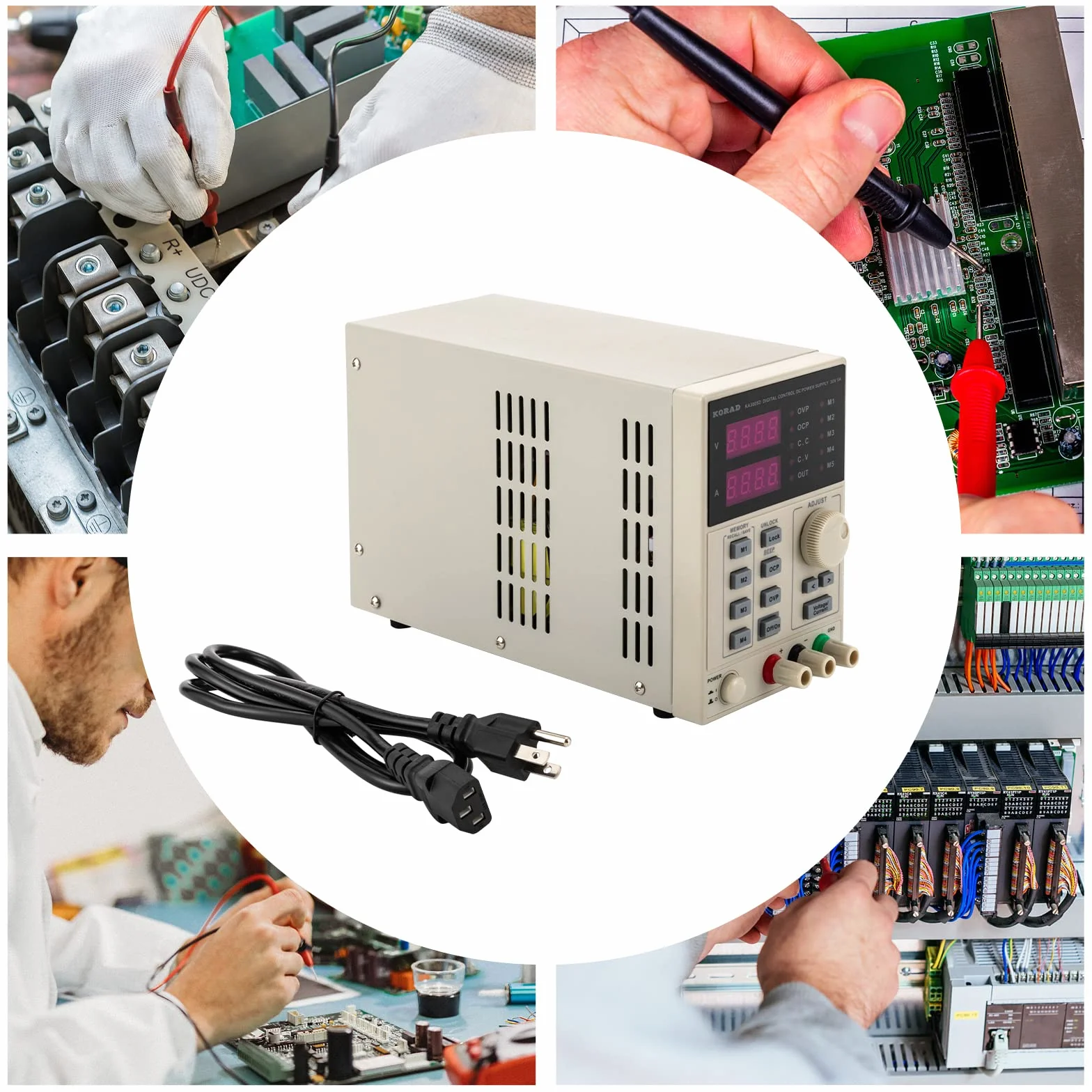 Fonte di programma DC 0-30 V, 0-5 A, programmabile, corrente costante/tensione costante, alimentatore da laboratorio con indicatore LED ad alta precisione, per laptop, telefoni cellulari, rasoi