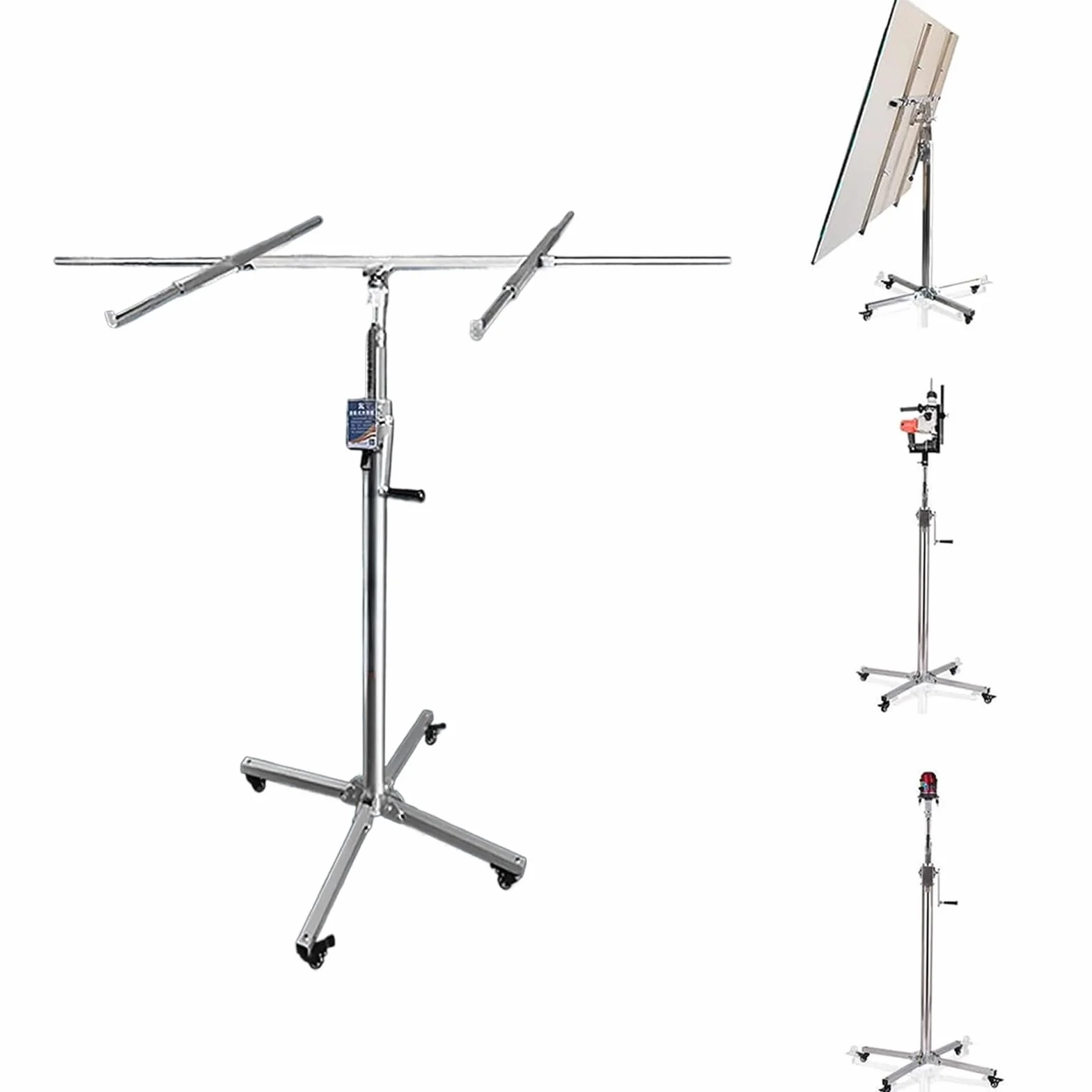 Alzalastre per Cartongesso modalità 3 in 1 3.2m/3.7m/4m Altezza di Sollevamento Massima Richiudibile e Salvaspazio Sollevatore Pannelli Sollevamento Regolare(3.2M(10.5ft))