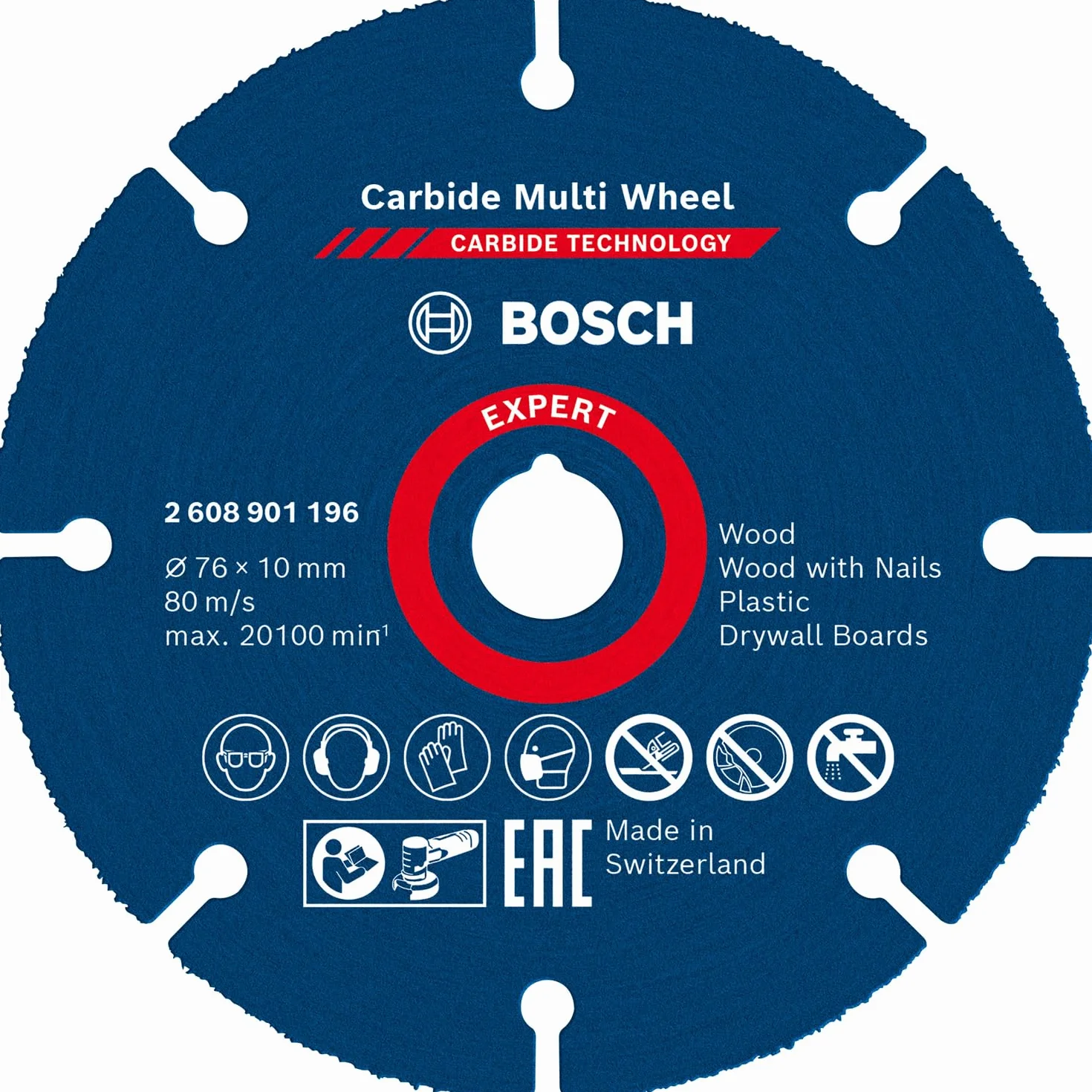 Bosch Professional 1x Mole da Taglio Expert Carbide Multi Wheel (Diametro 76 x Spessore mm 1,0 mm, Accessorio Mini Smerigliatrice Angolare)