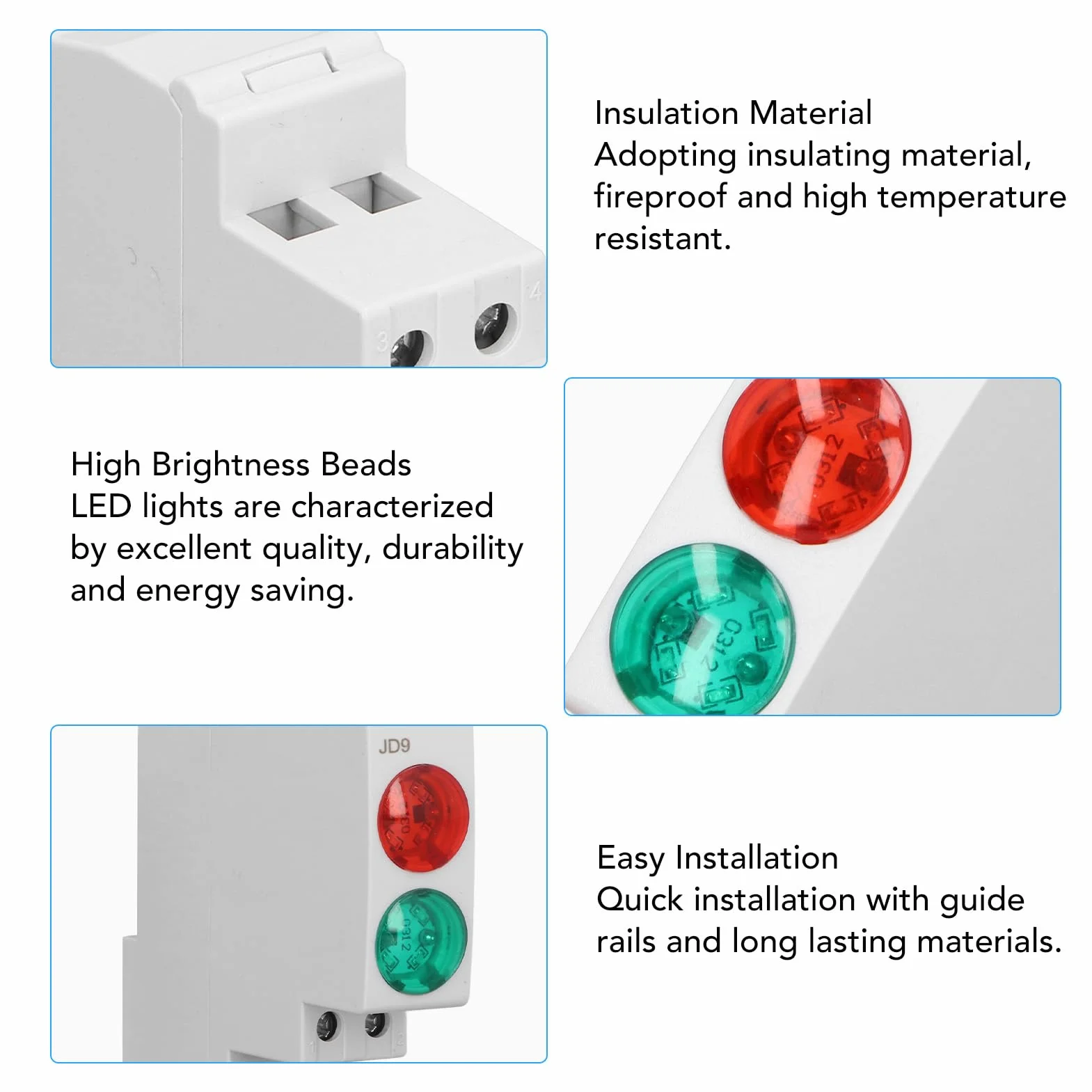 Lampada Segnale LED Bicolore Rosso Verde per Guida DIN Quadro Elettrico CNC