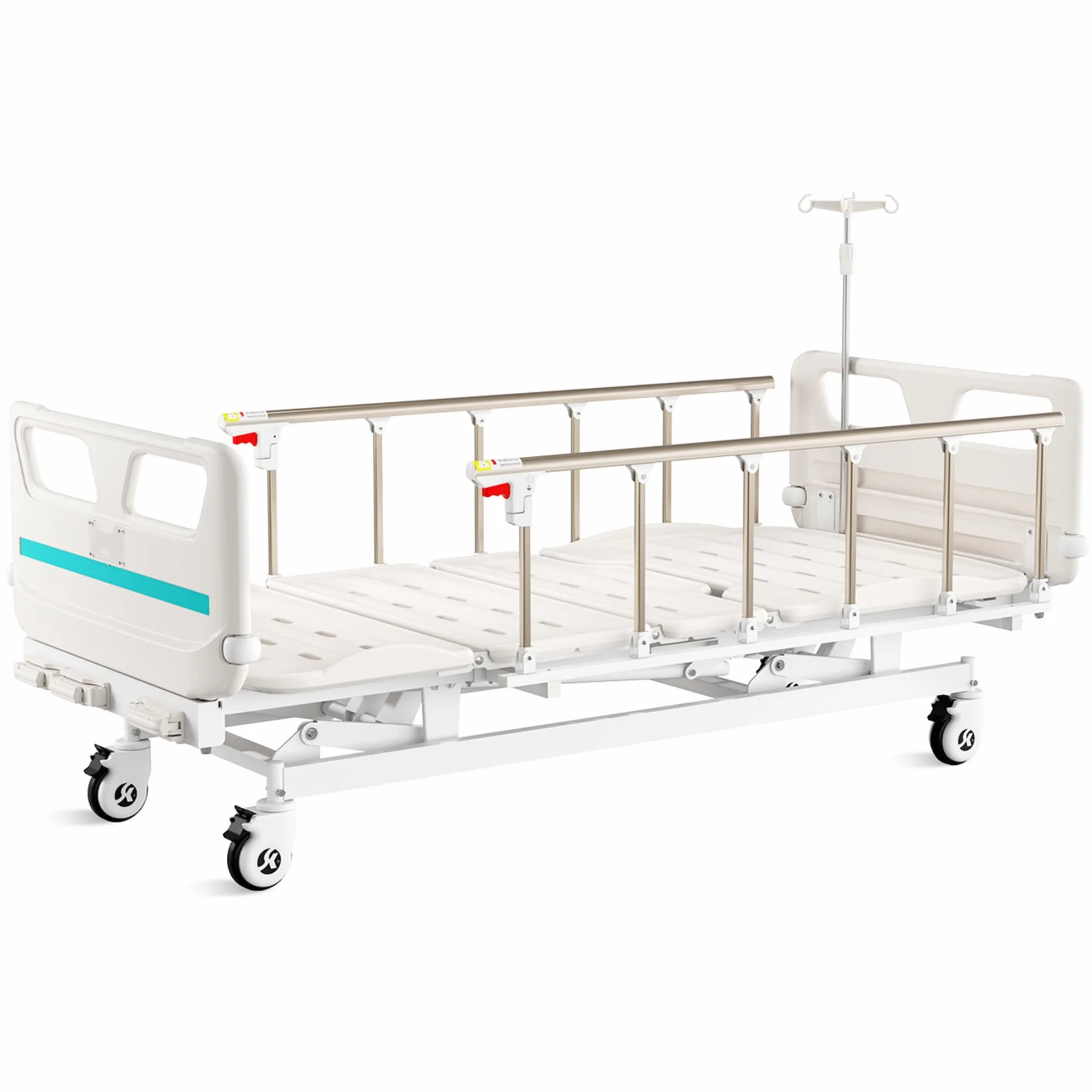 GIMA 44742 Letto a 4 Sezioni ad Altezza Variabile con 3 Manovelle e con Ruote