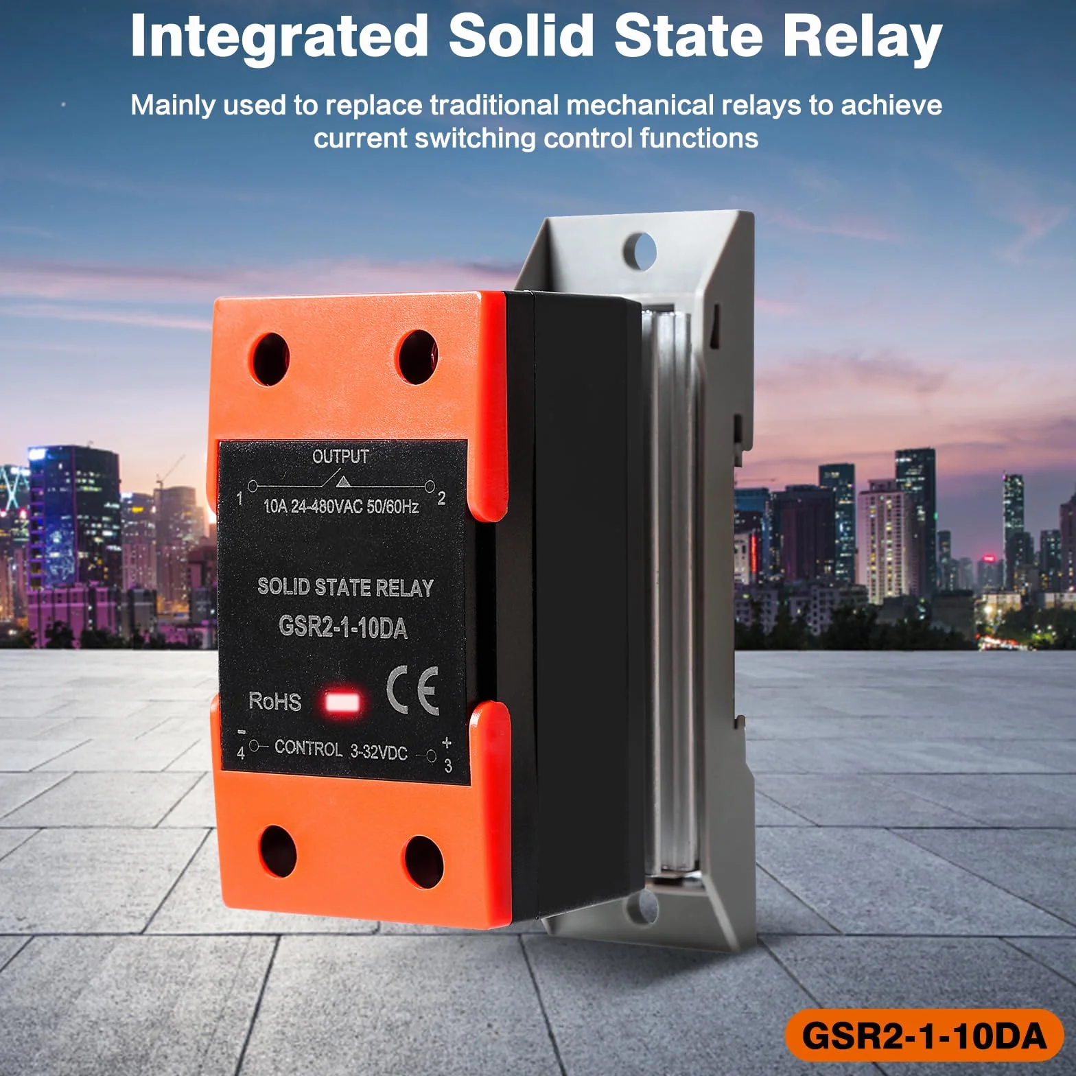 Rele Solid State 12V 220V Piccolo relè a stato solido monofase SSR DC 3-32V AC 24-480V GSR2-1-10DA (con dissipatore di calore).
