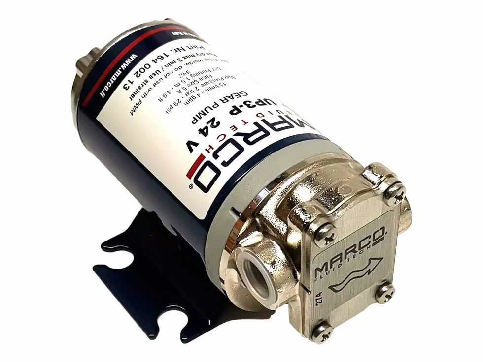 MARCO Pompe elettriche autoadescanti UP3-P 24V 15L/min - Pompa ad ingranaggi polimerici per agricoltura, industria, casa, gommoni, barche a vela e camper