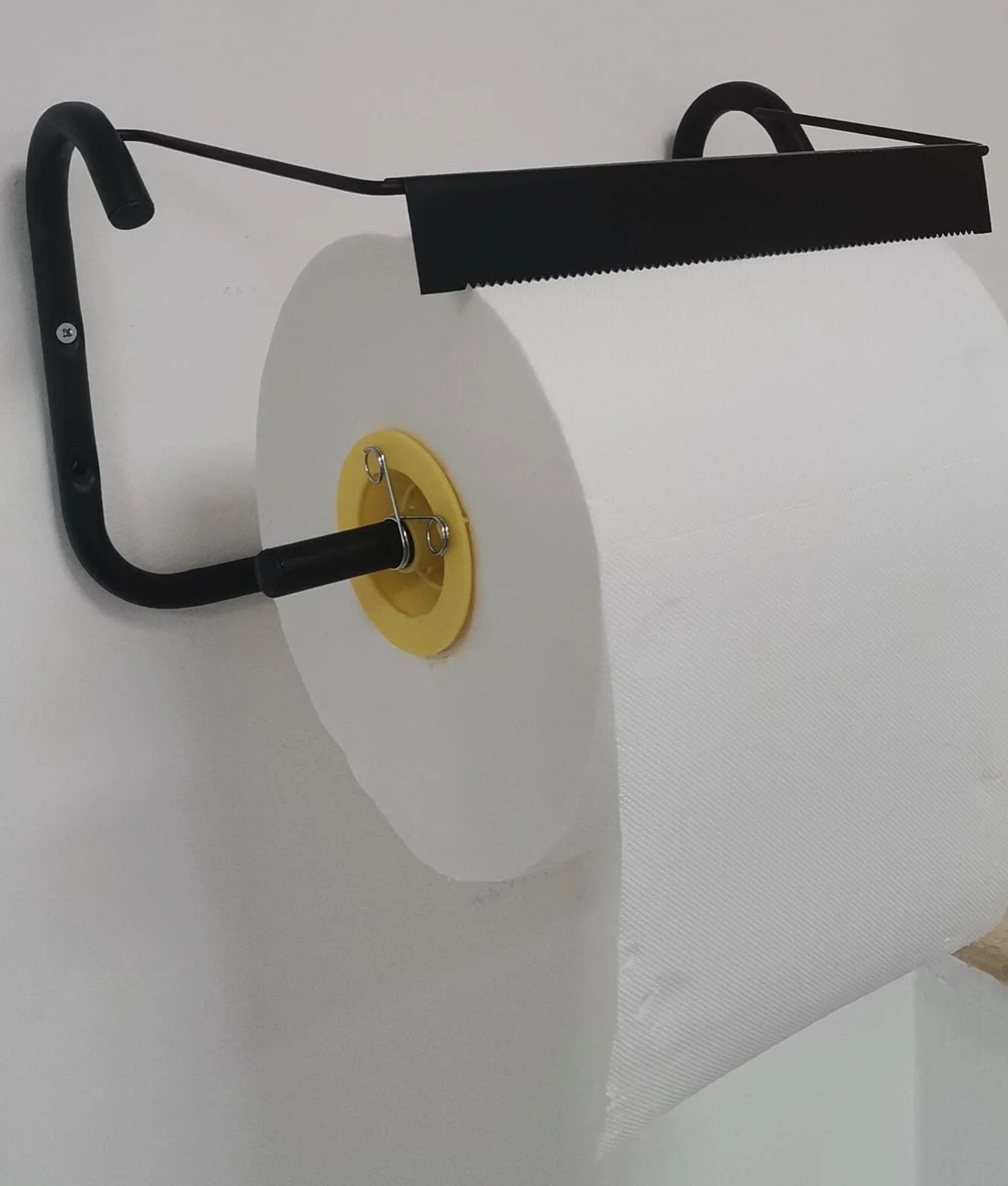 Tecnokit porta rotolo carta da muro industriale in acciaio nero 40x20x23h con accessori montaggio