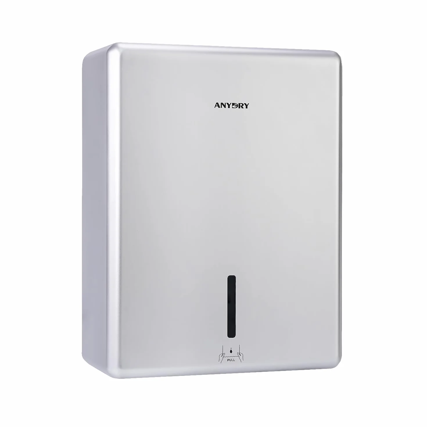 anydry Dispenser Asciugamani di Carta a Parete, Piega H3/V/ZZ, 25,2 x 11,5 cm, Modello 5302H, Argento