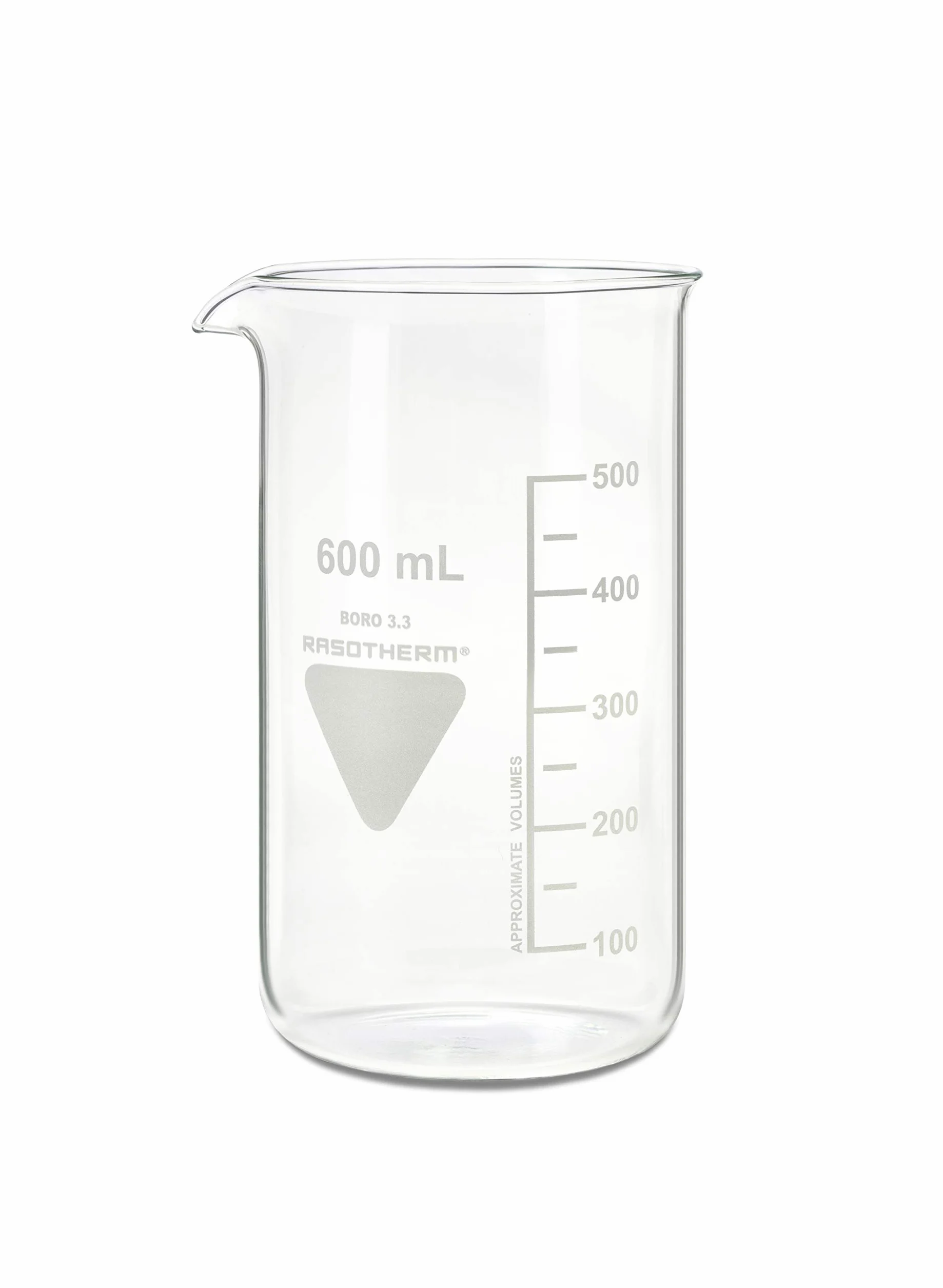 NeoLab Bicchiere dosatore con beccuccio Kimax Boro 3.3, di vetro, 600 mL, trasparente., 1