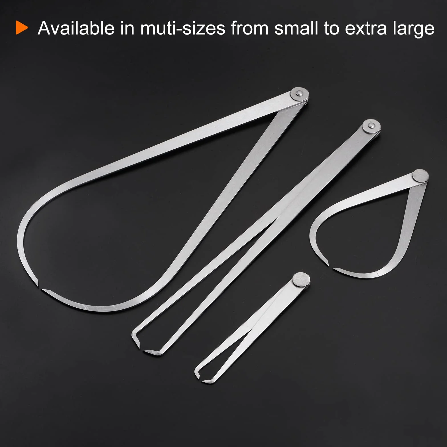 QUARKZMAN Calibro A Pressione Esterno 400mm 16 Pollici Acciaio Per Utensili Giunto Fisso Strumento Di Misurazione Interna Per Intagli Modellatura Scultura Argento