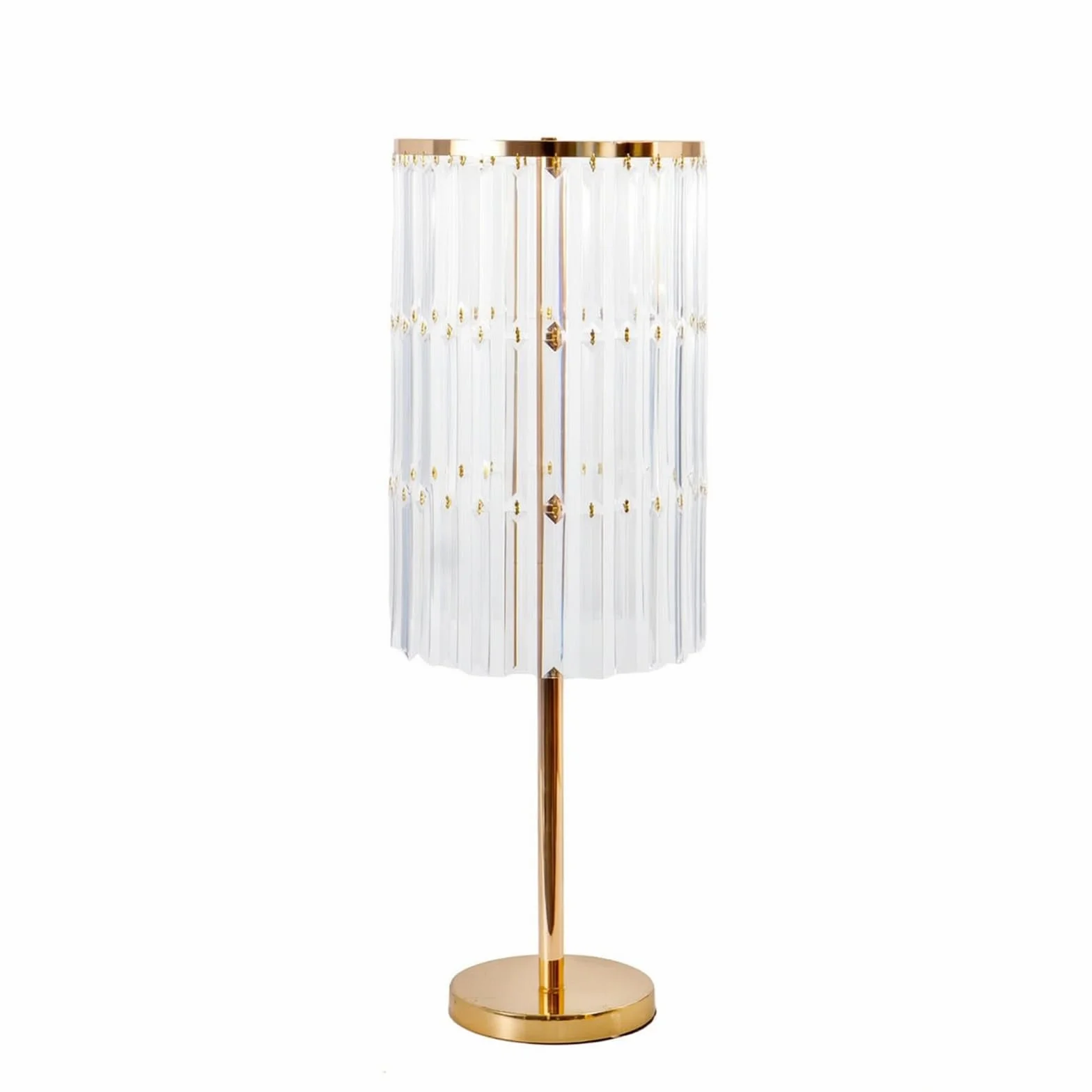 Colcolo Acrylic Display Stand Portafiori Colonna Espositiva Centrotavola con Schermo Cilindrico in Acrilico E Base Dorata Design Luminoso E Dettagli di