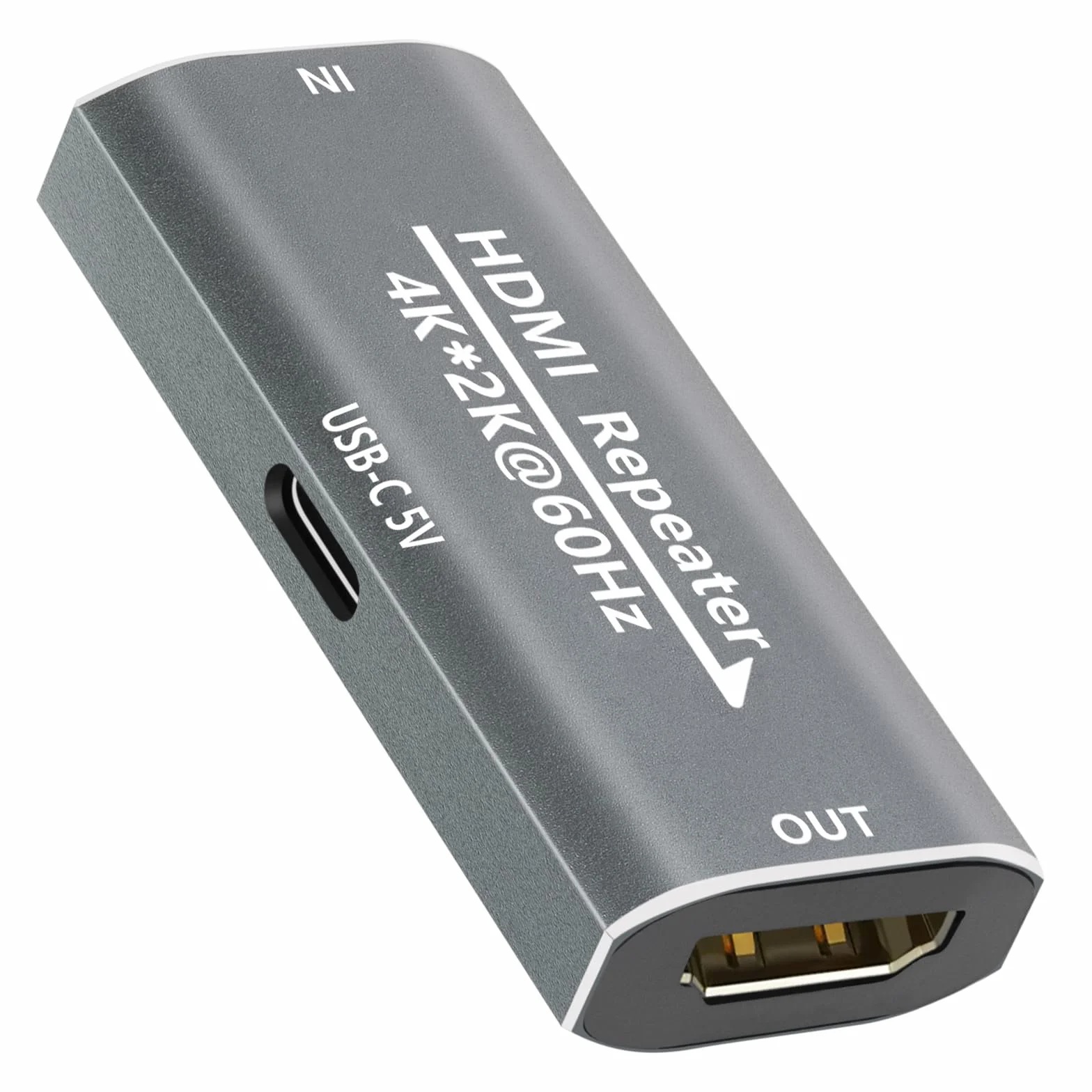 Ripetitore di segnale amplificatore HDMI – 4K @ 60Hz 25M / 1080P 145FT Extender, HDMI femmina a femmina Plug & Play, per gaming/home theater/uso ufficio con porta di alimentazione USB-C