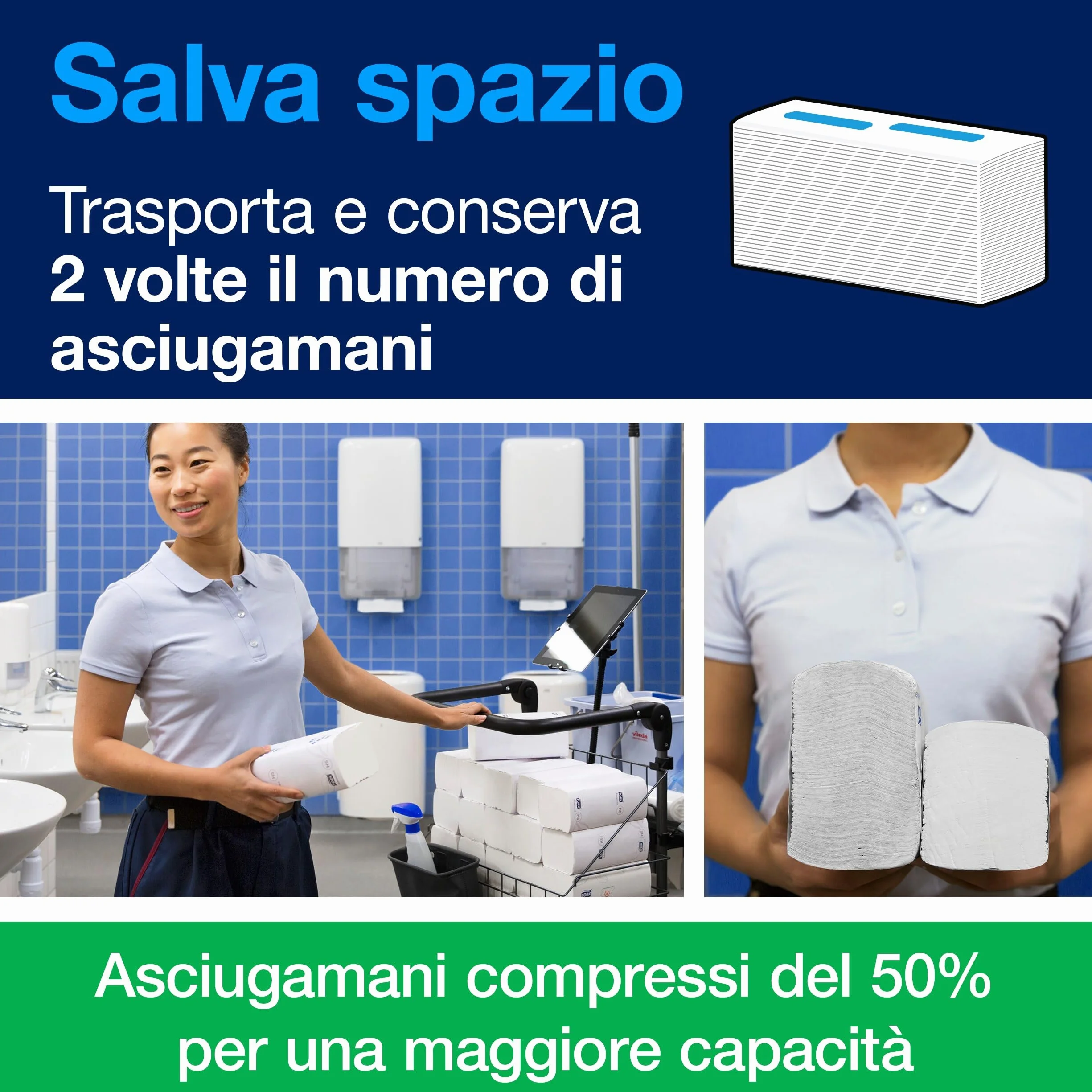 Tork PeakServe Universal Asciugamani di carta H5 per dispenser 1 strato bianco 12 x 410 asciugamani