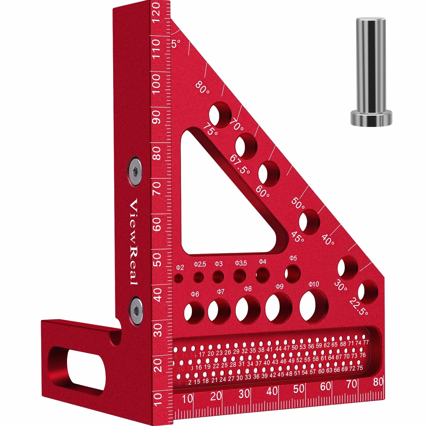 Righello 3D in alluminio 8,7 cm quadrato 22,5-90 strumento di layout ad alta precisione
