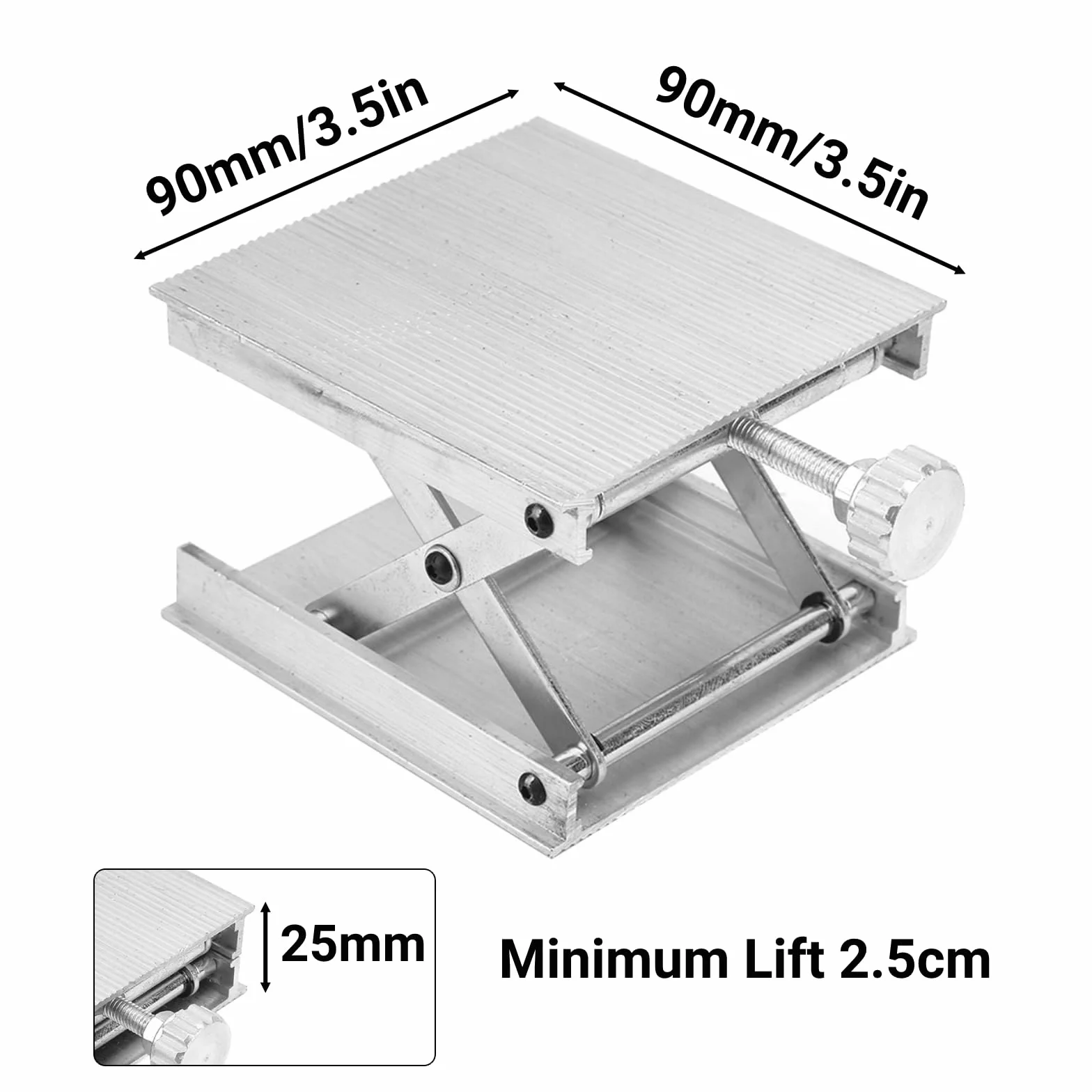 Piattaforma di Sollevamento Laboratorio Supporto Regolabile per Livello Universale per Strumenti di Misurazione, Lega di Alluminio, 90 * 90 Mm