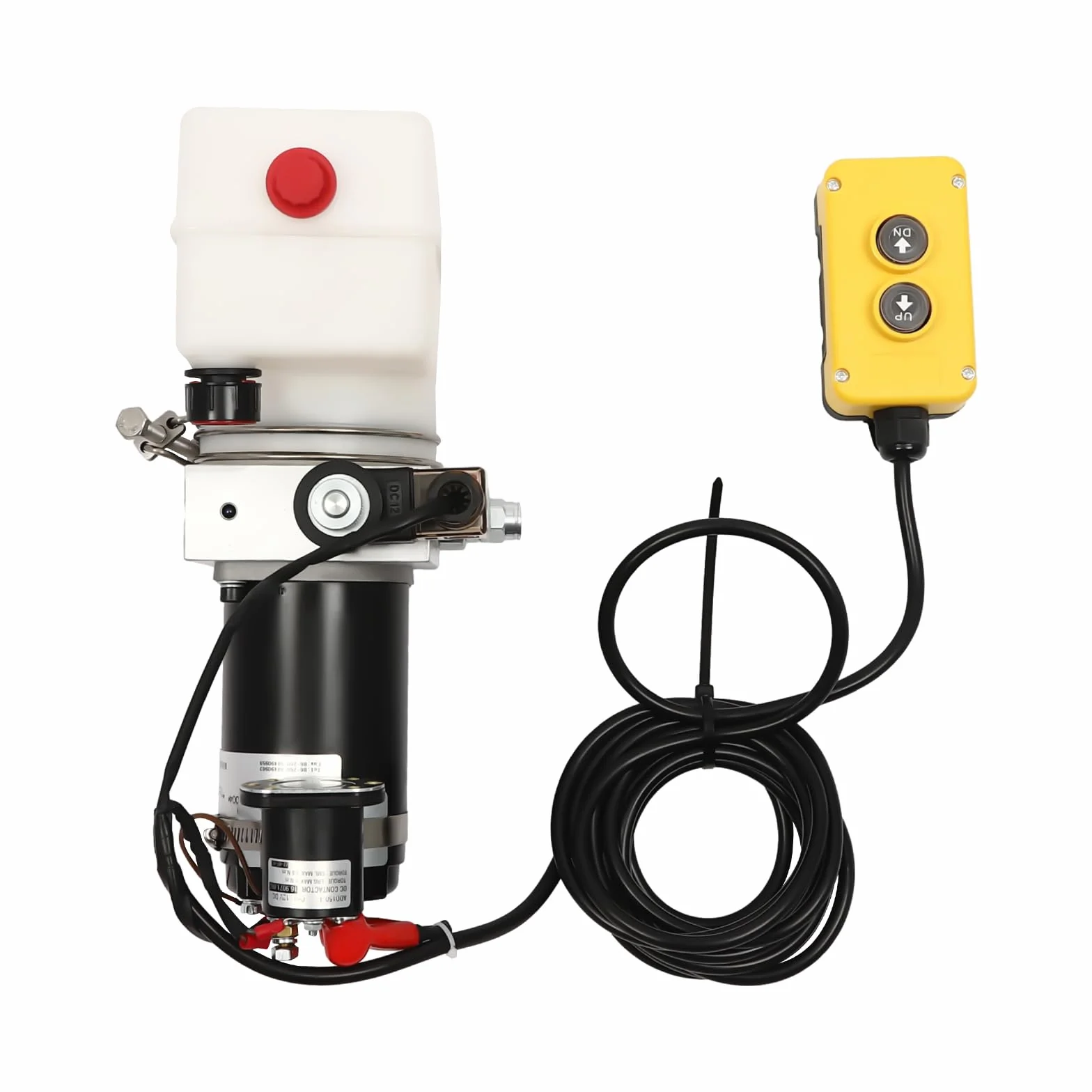 Pompa idraulica elettrica, 12 V, 800 W, 1,5 l, piccolo motore idraulico ad azione semplice, sistema idraulico DC, controllo a basso rumore, indicatore di tensione