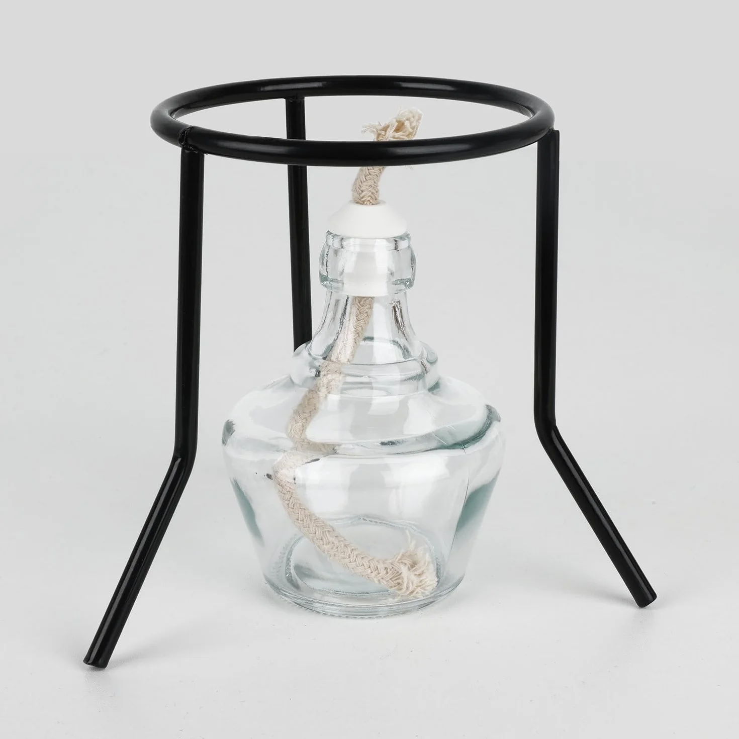 stonylab Supporto per Treppiede in Metallo da Laboratorio, Supporto per Lampada a Treppiede per Bruciatore Bunsen Riutilizzabile e Durevole per Uso di Laboratorio, Nero