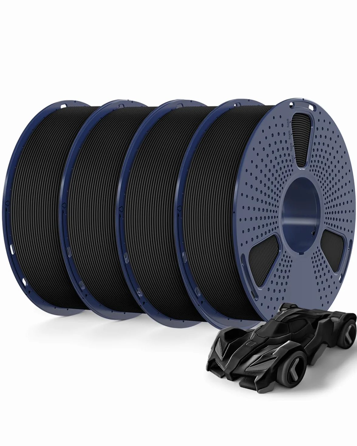 SUNLU Filamento PETG 1.75mm 4kg Nero, 30-600mm/s, 4 Bobine