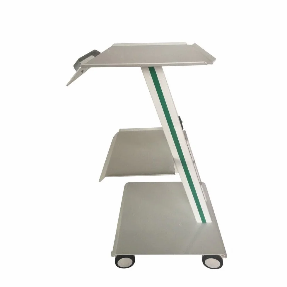 Carrello trolley con 3 prese, piastra in acciaio laccato, 410 x 360 x 770 mm, per salone di bellezza ospedaliero