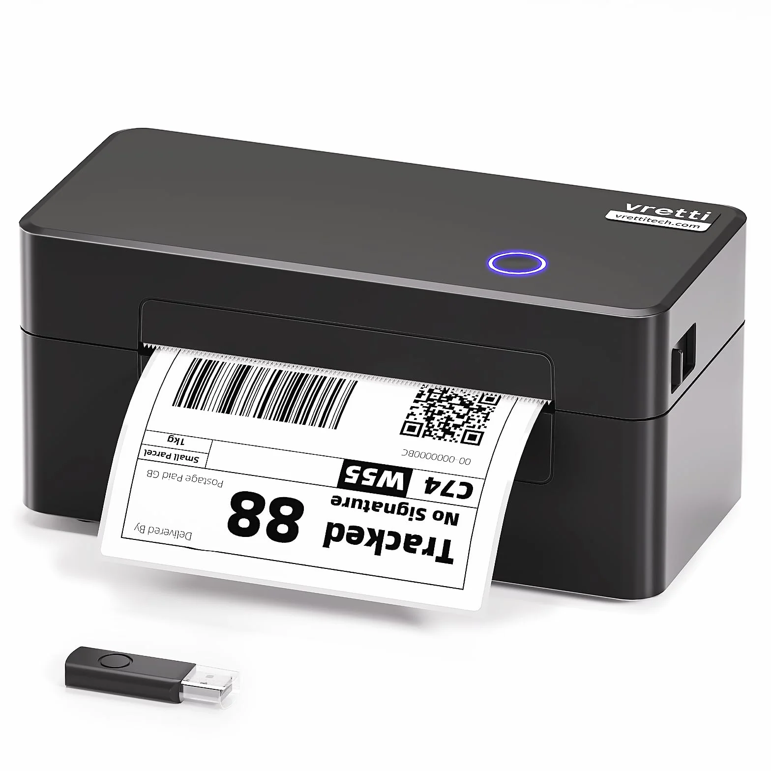 vretti Stampante termica per etichette USB, D402B Stampante per etichette di spedizione Macchina 4x6 per la spedizione di pacchetti,Compatibile con Amazon, DHL, Etsy, Shopify, eBay, UPS & FedEx