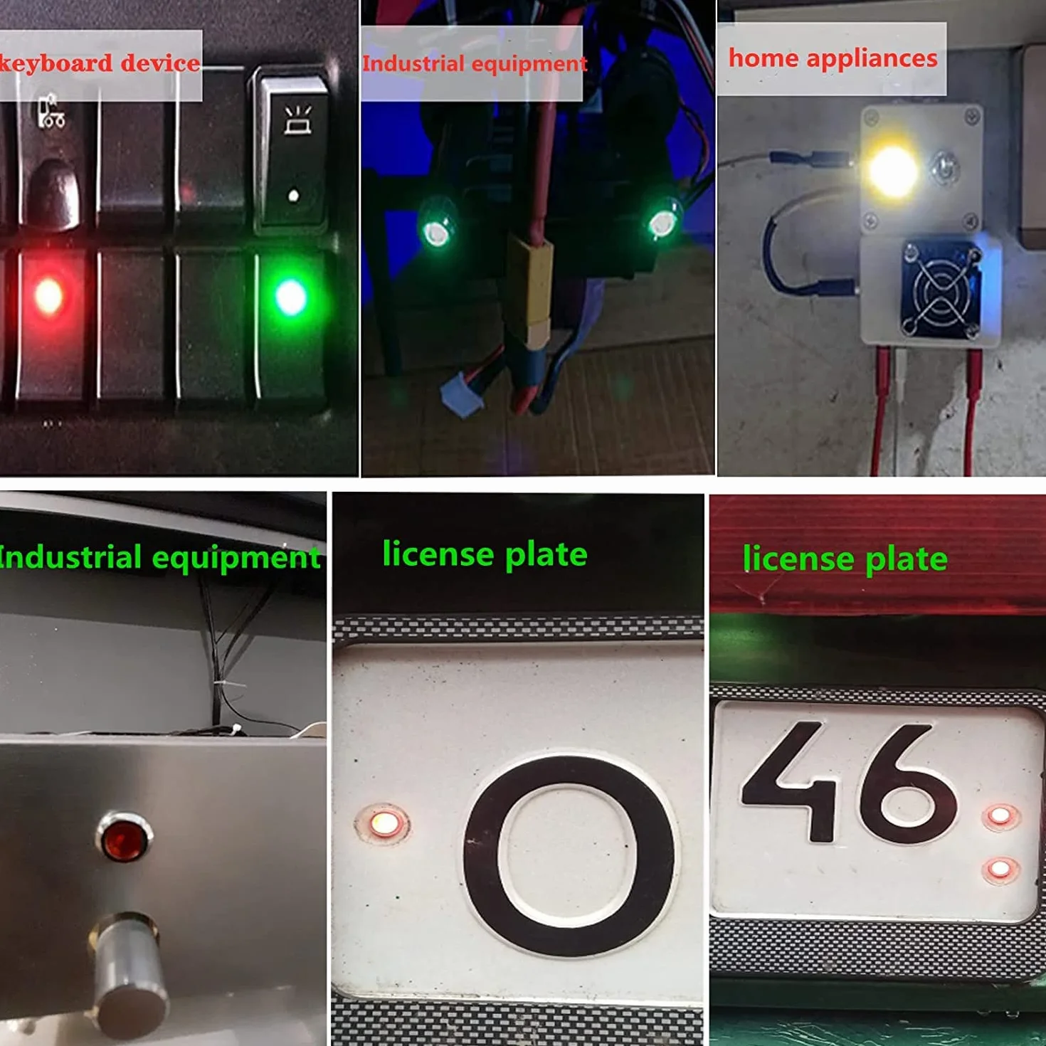 GUUZI Luminose a LED da 6mm, 220V-230V, Impermeabili con Piastra Metallica, Montaggio a Pannello, Testa Piatta (Bianco)