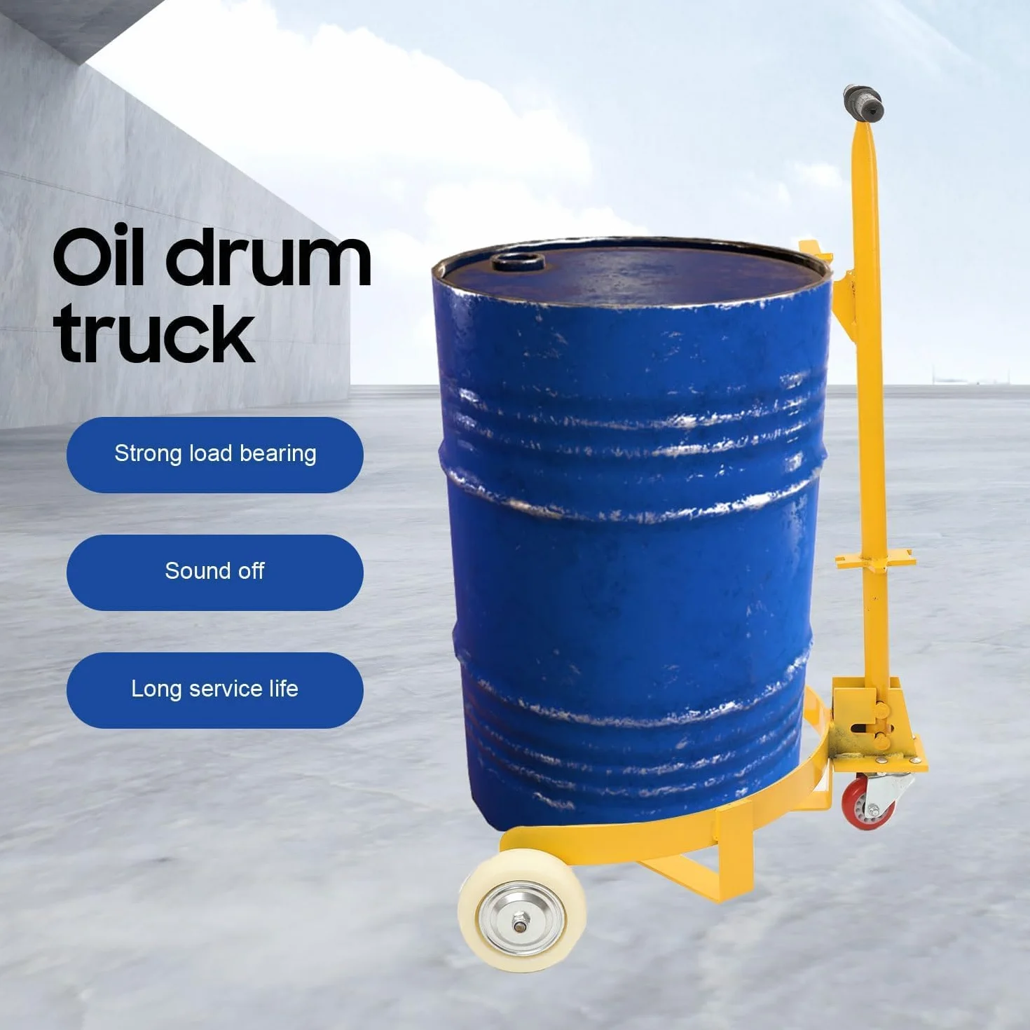 Carrello Trasporto a Mano in Acciaio Carrello Drum Stillage, Drum Caddie Carrello Circolare con Ruote Maniglia per Trasporto Bombole Fusto Vaso di Piante Carichi Pesanti 500kg / 210 Litri