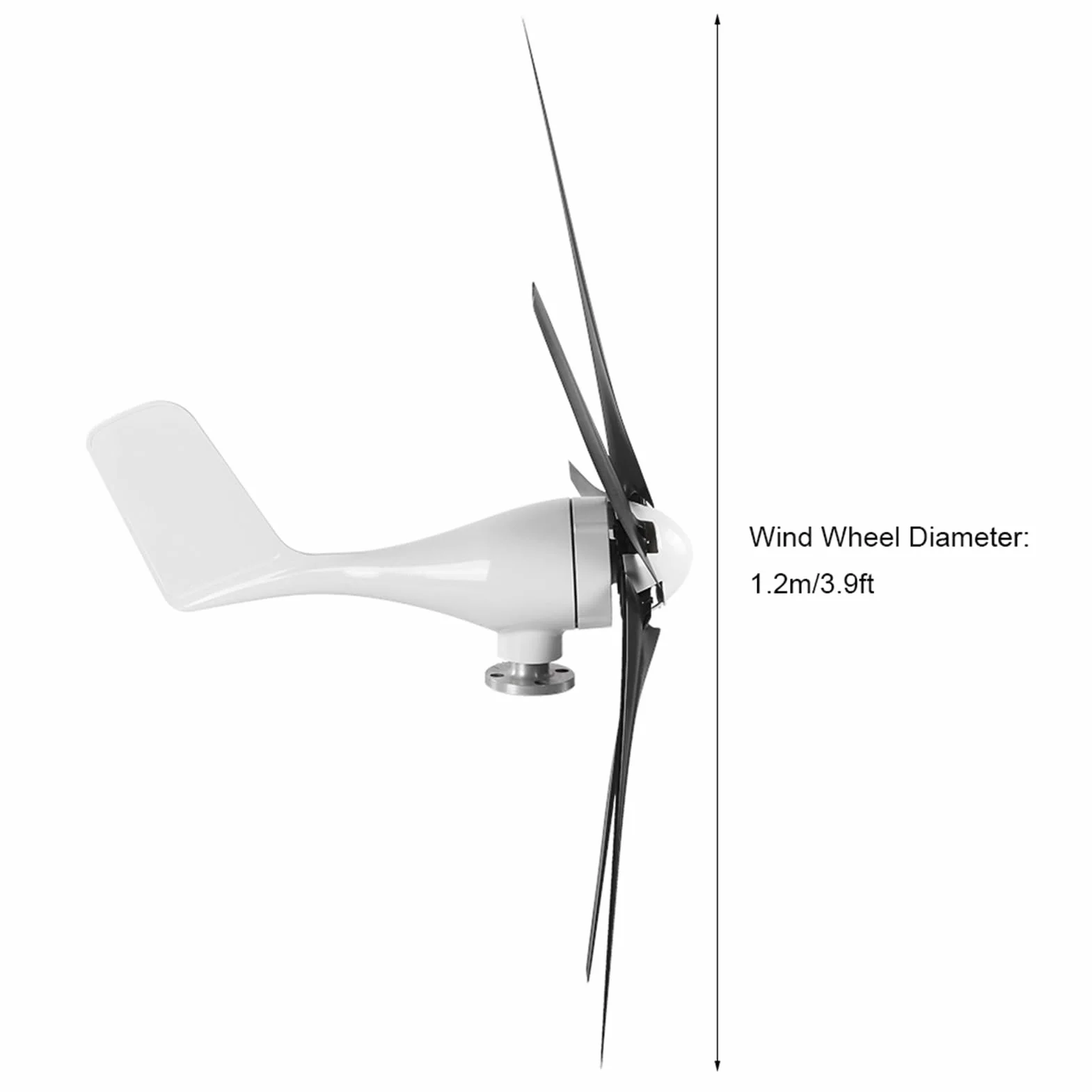 Generatore di turbina eolica, Generatore di mulino a vento 800W Turbina eolica Regolatore del vento 5 pale, Convertitori di energia rinnovabile (24V)