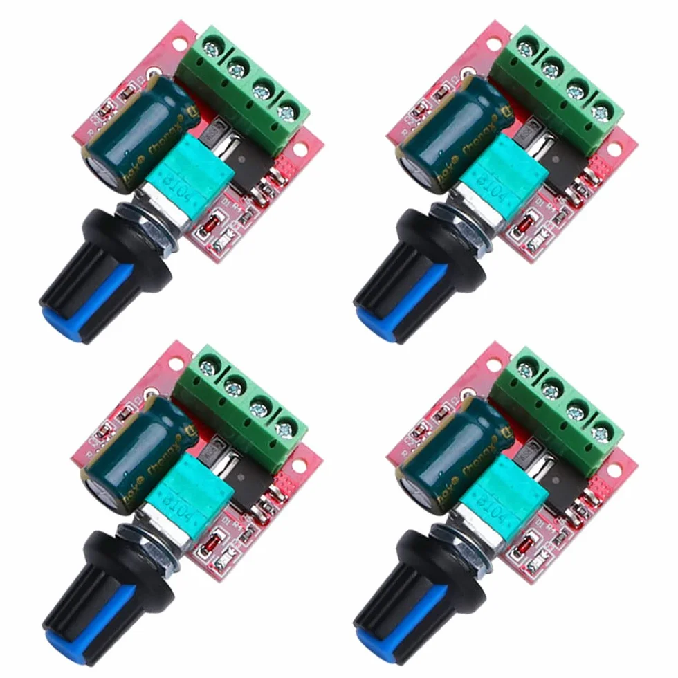 VooGenzek 4 Pezzi 5V-35V 5A 90W Regolatore di Velocità del Motore CC, PWM Interruttore del Driver Regolabile con Interruttore