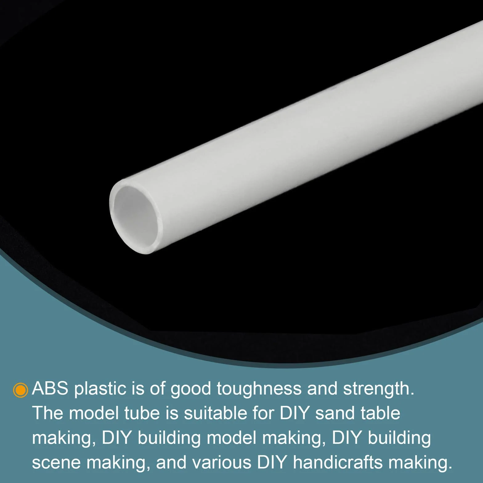 QUARKZMAN Tubo in Plastica ABS Rotondo 3mm x 250mm Bianco 20 pezzi per Modelli Architettonici