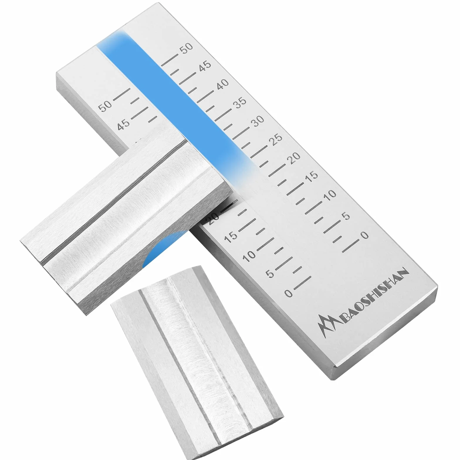 BAOSHISHAN 0-50um Grindometro in acciaio inossidabile Fineness Gauge ISO Standard Singola scanalatura con 2 raschietti, cassa di stoccaggio (50μm, 4Hegman)