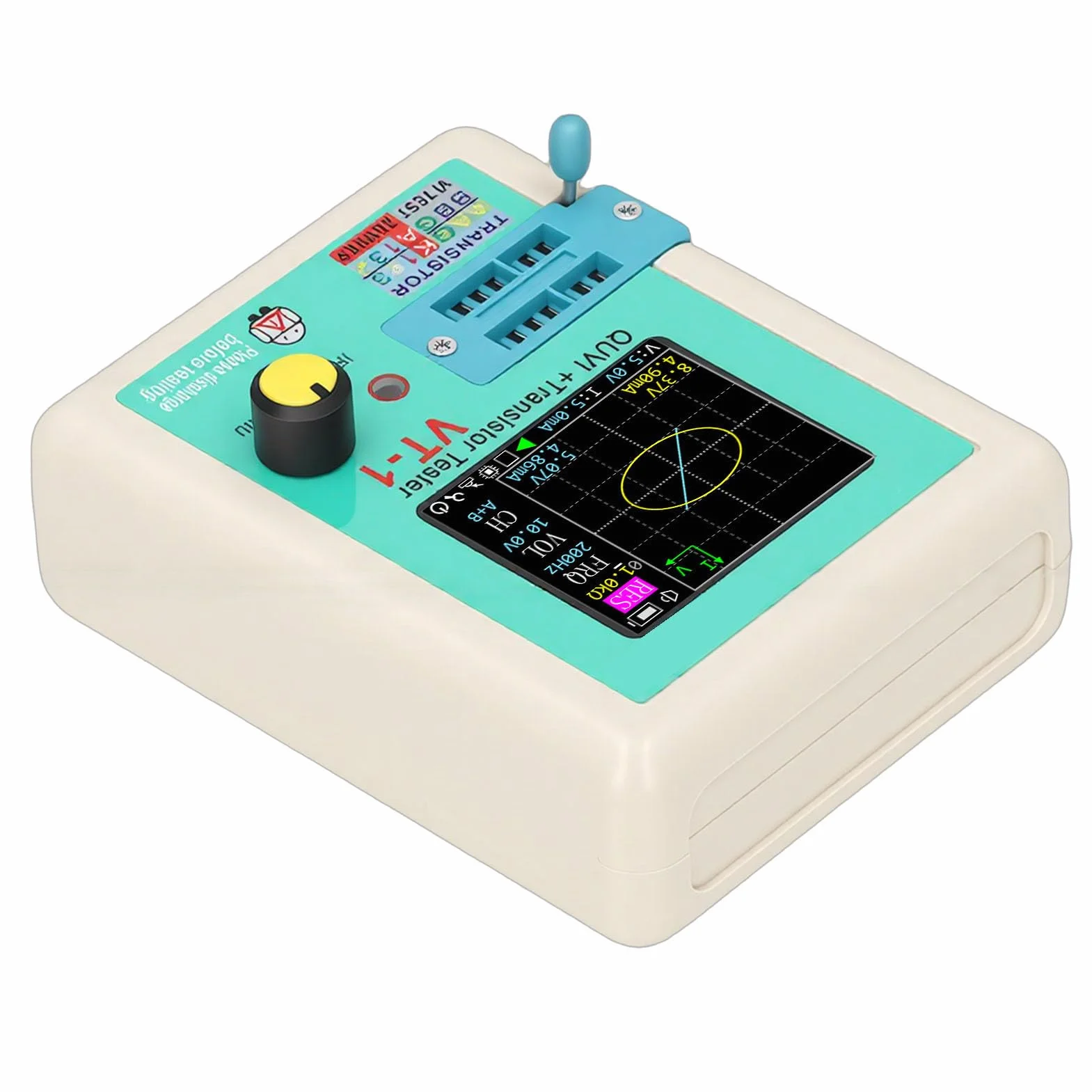 Topiky Curva VI e Tester per Transistor Strumento di Rilevamento Guasti del Circuito Stampato, Tester per Misuratore di Transistor Multifunzione, per Componenti Elettronici SMD, Manutenzione Diagnosi
