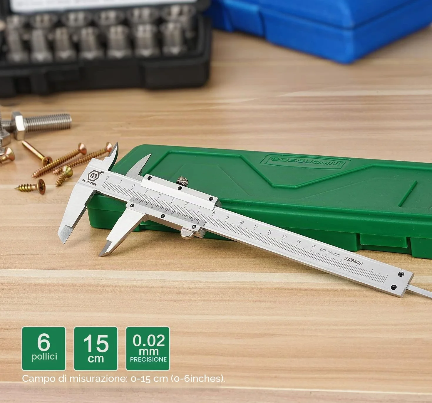 Calibro a Corsoio 150 mm 6" in Acciaio Inox Micrometro, i Calibri Scorrono Agevolmente e Sono Altamente Precisi per le Misurazioni in Casa, Nel Fai-Da-Te o a Livello Professionale