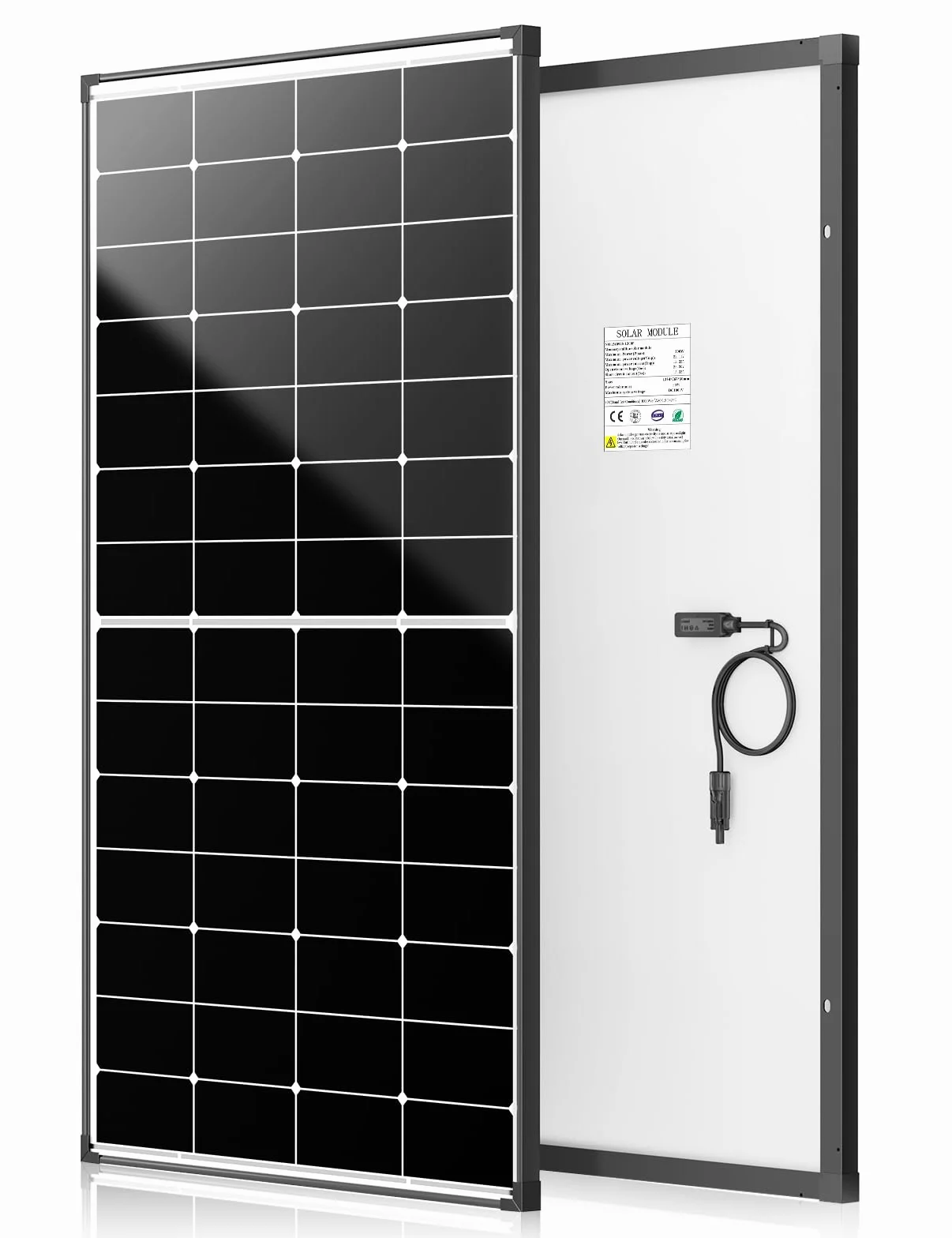 Pannello solare da 300 W, 12 V, pannello solare monocristallino, modulo PV 25,4%, ad alta efficienza per roulotte, camper, case, balconi, barche, tetto, batterie e fuoristrada (300 W)