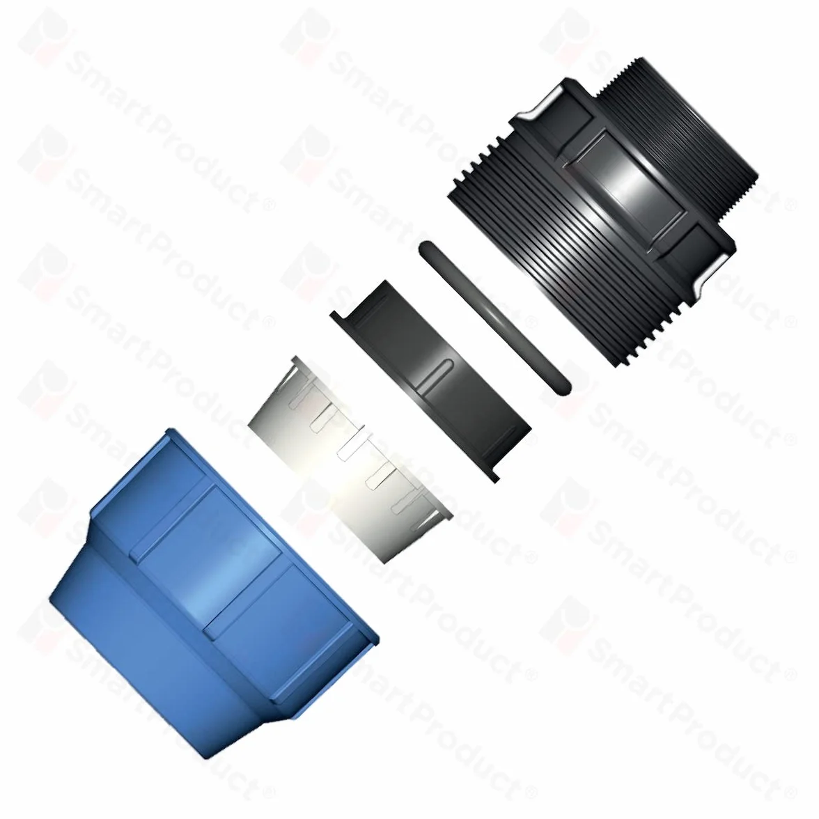 SmartProduct Connettore a compressione MDPE PP 25 mm x 1/2" maschio PP PN16 2 pezzi